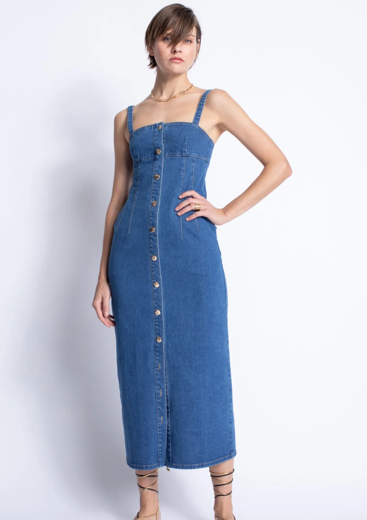 Rio Denim Midi Dress Grace Color