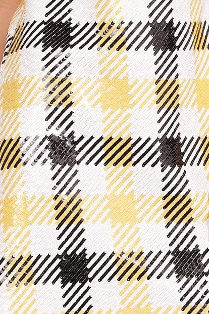 Stretchy Rita Skirt - Canary Plaid