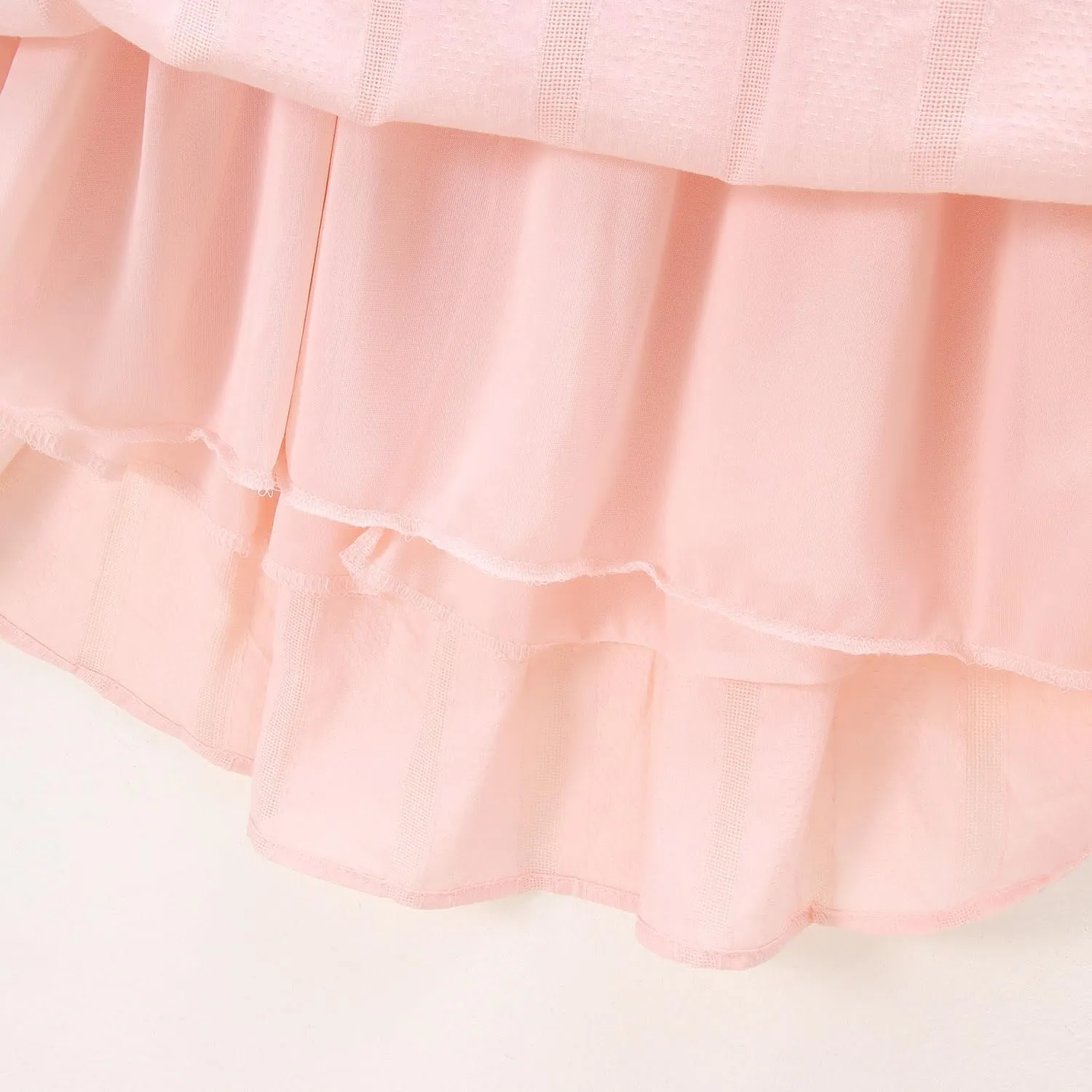 Ritatte Girls Summer Cotton Dress Ruffle Sleeveless Bowknot Tie Back Sundress Solid Casual Backless A-Line Swing Midi Dresses