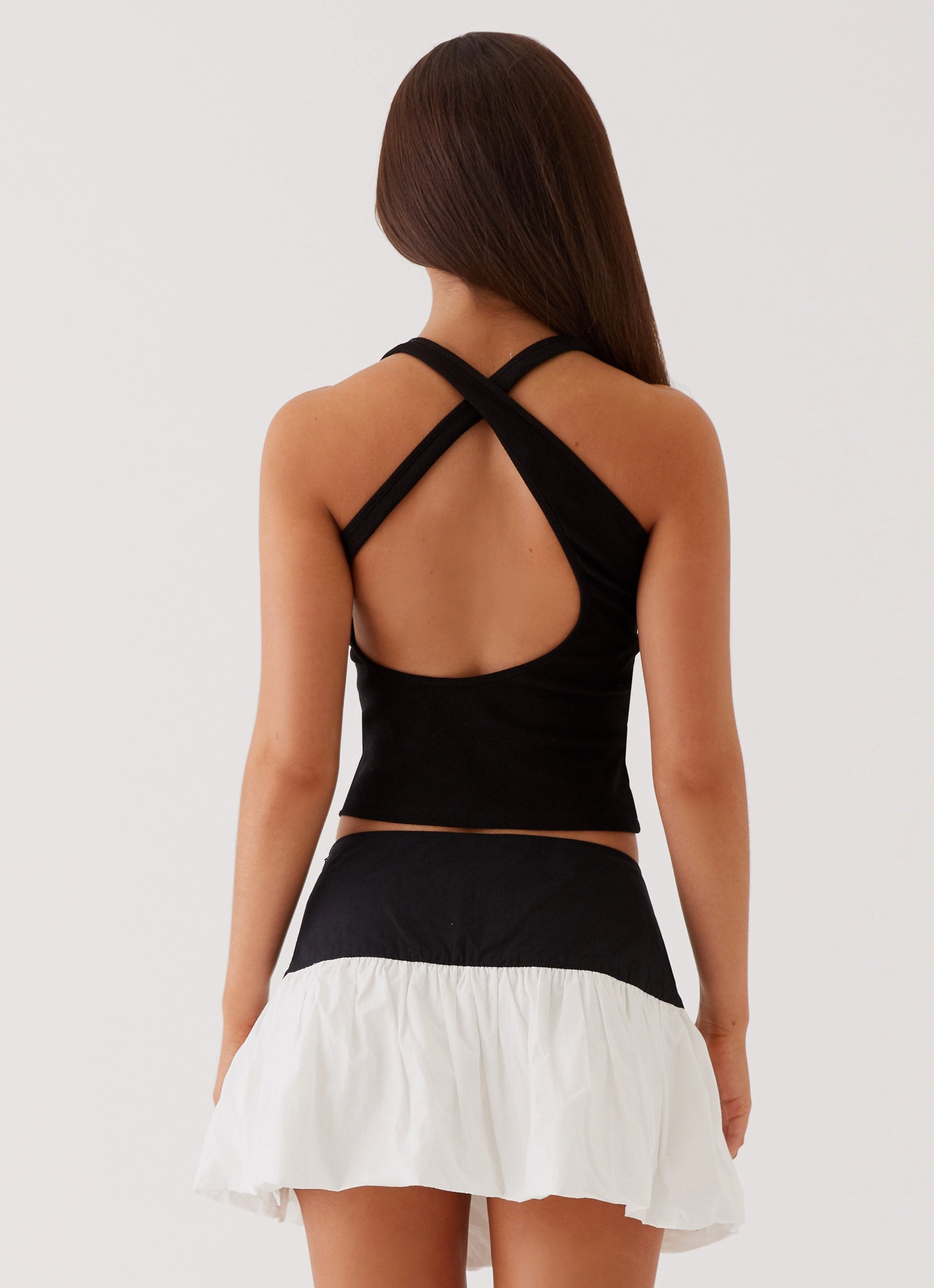 Riva Bubble Hem Mini Skirt - Black Ivory Essential Comfort Wear Smart Look