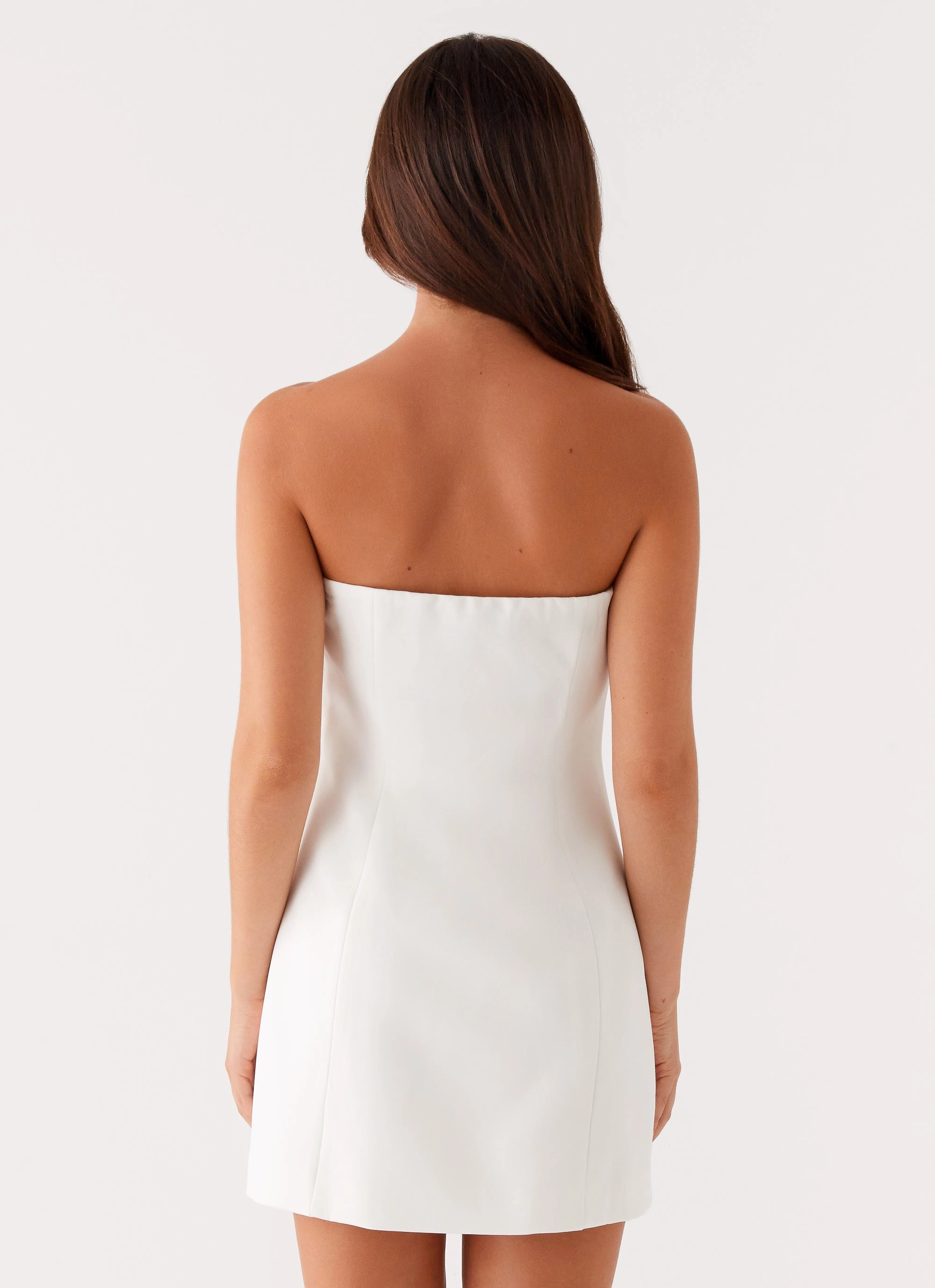 Riva Mini Dress - White Layered Movement Form Fit