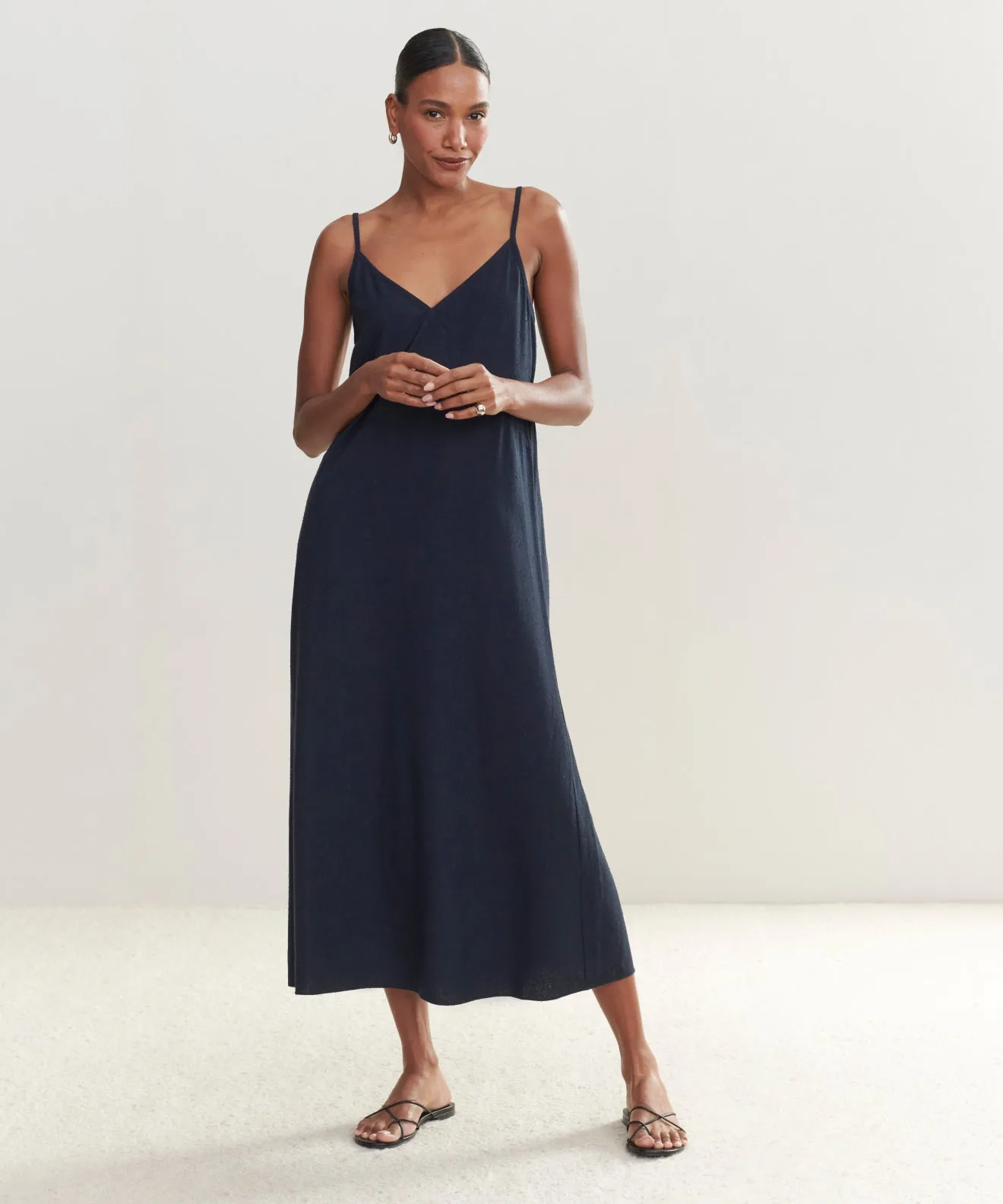 Riviera Slip Dress Satin Layers
