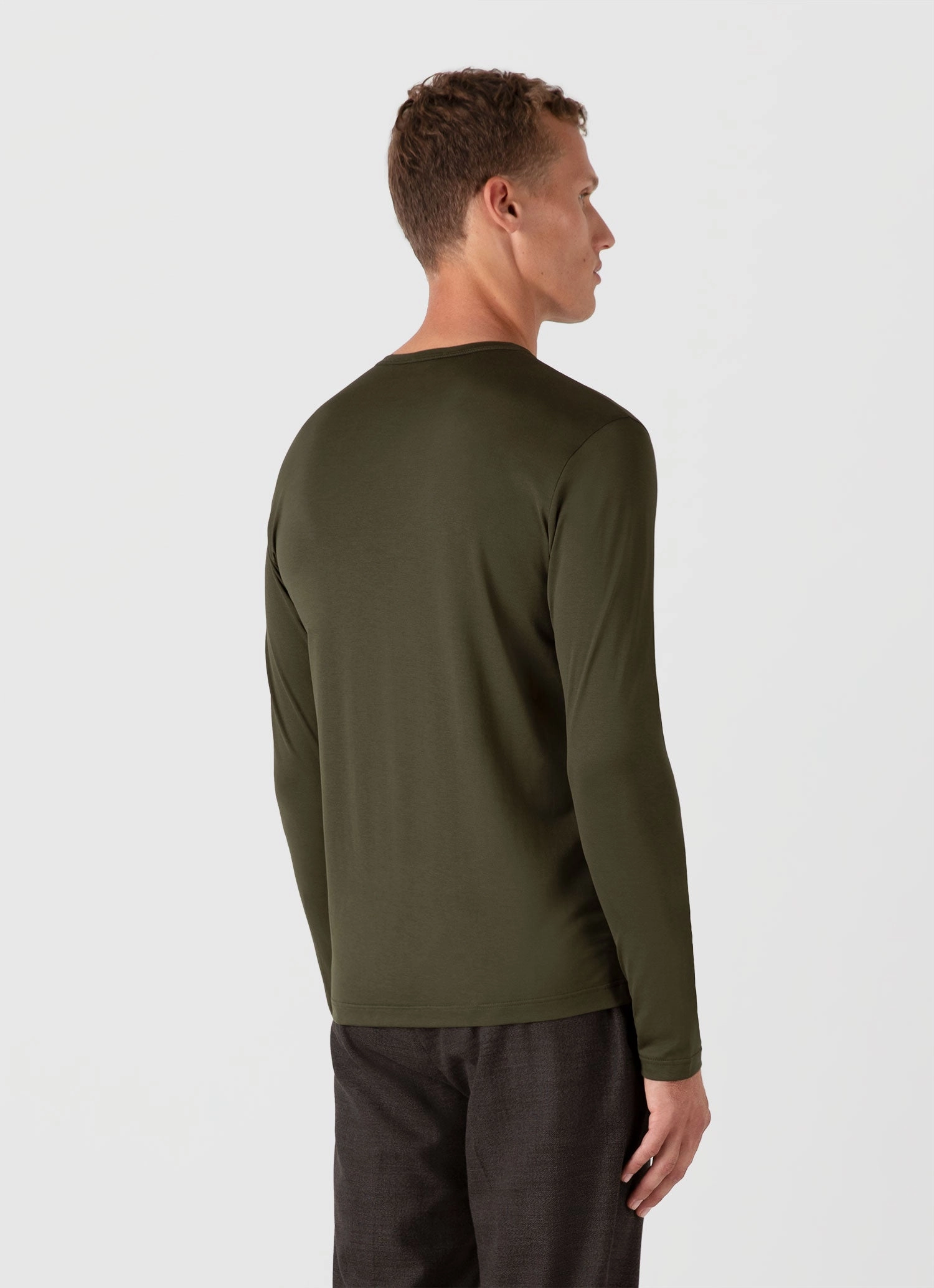 Men's Long Sleeve Classic T-shirt in Pine Green Casual Touch Cool and casual