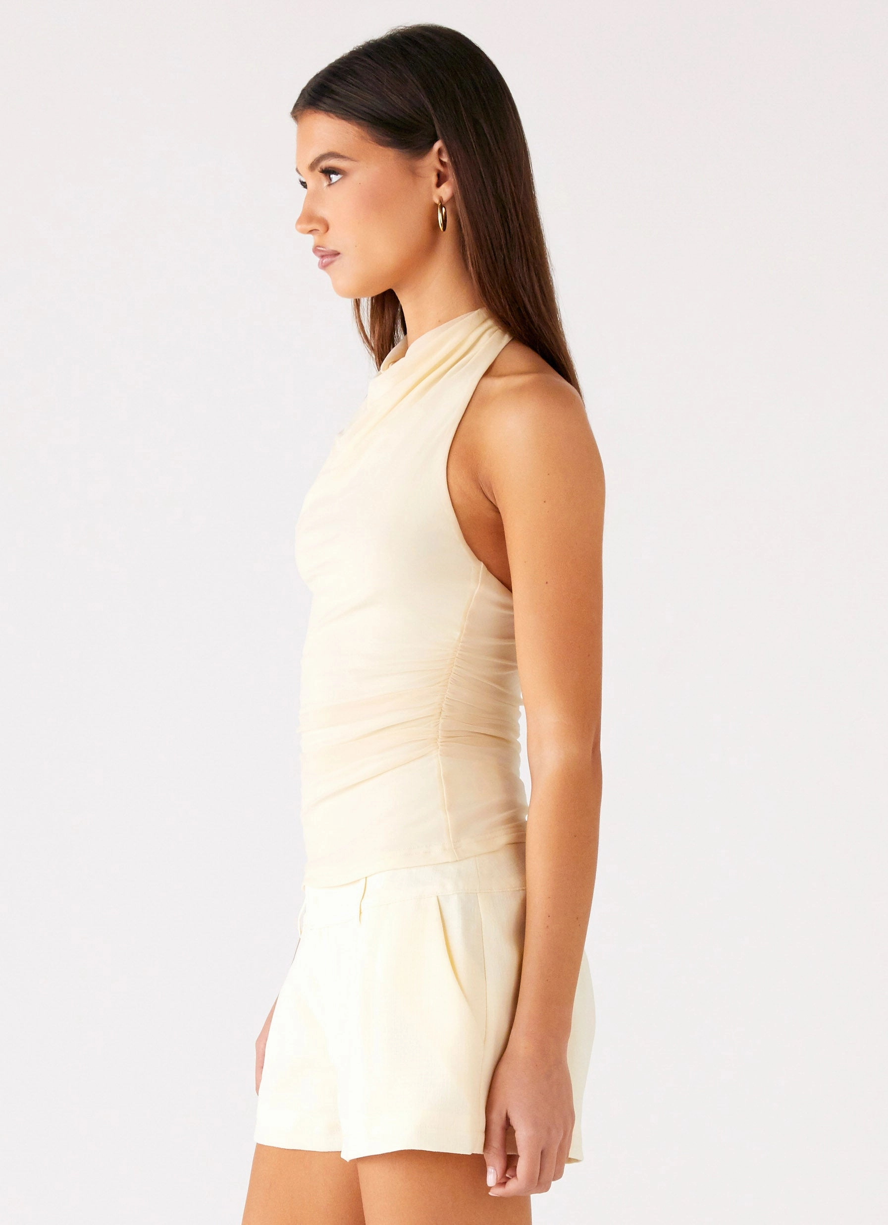 Biodegradable Fiber Composition Rosana Halter Top - Butter