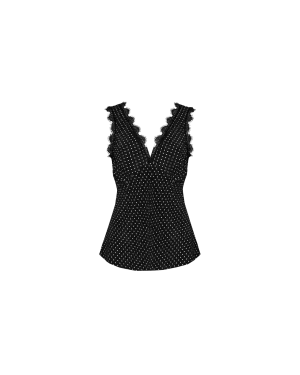 ROSARIA LACE TANK POLKA DOT