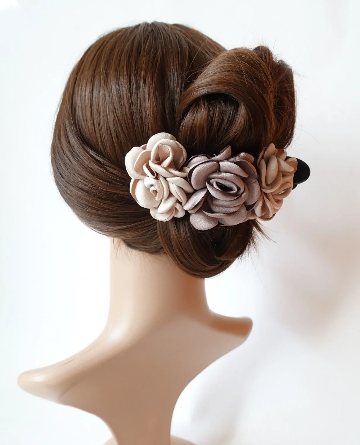 Rose Decorative 6 Prong Side hair Slide Jaw Claw Clip Clamp Flower Hair Accessories