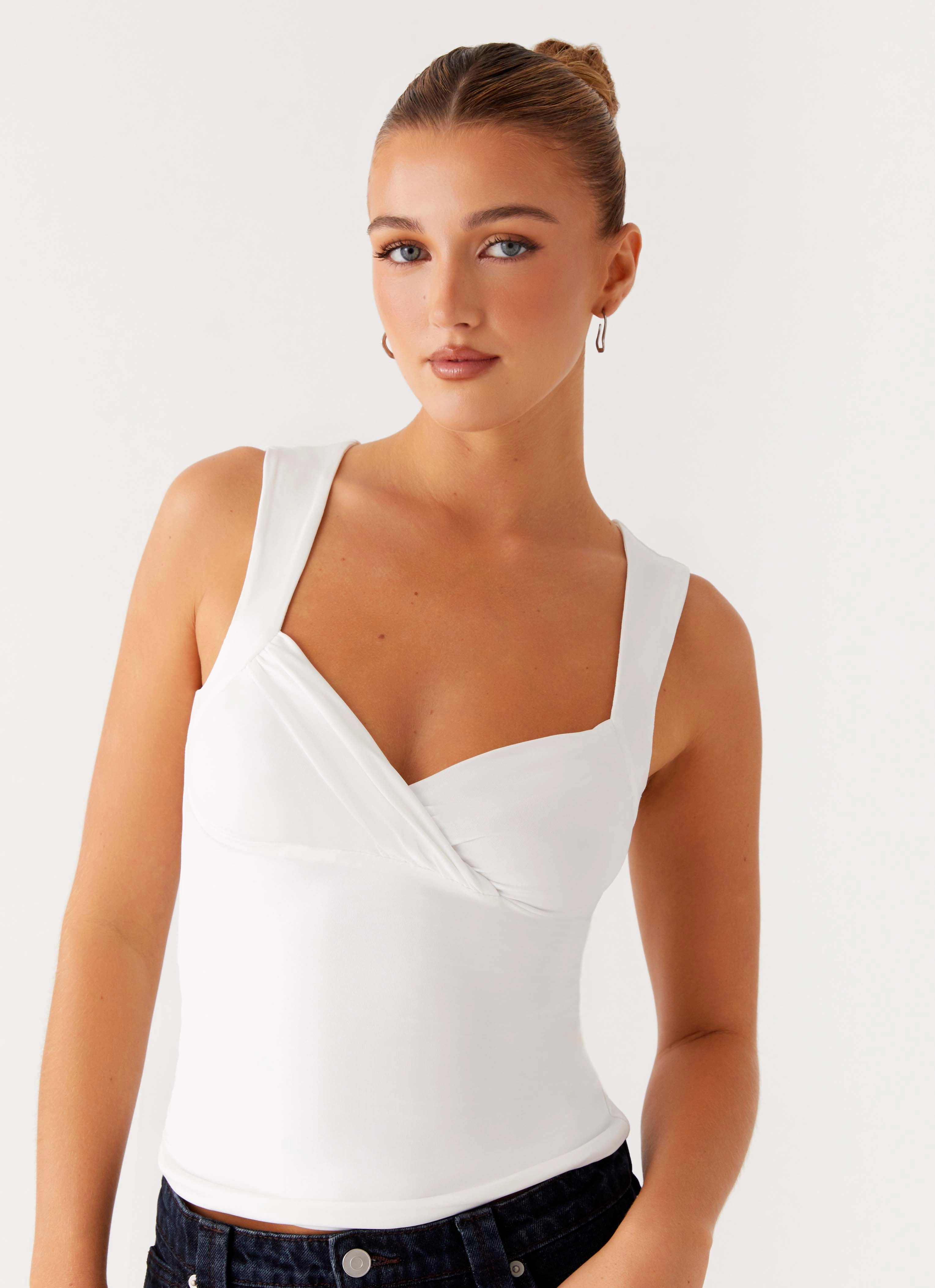 Rosier Top - White Flexible Ribbed Cuffs MinimalistAesthetic