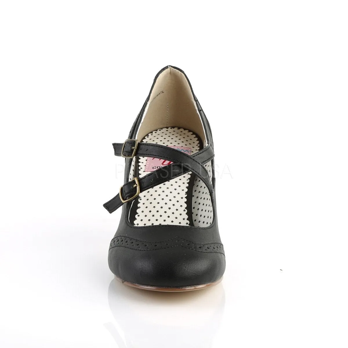 Round Toe Criss-Cross Mary Jane Pump with 3-inch Heel 3-colors PS-FLAPPER-35