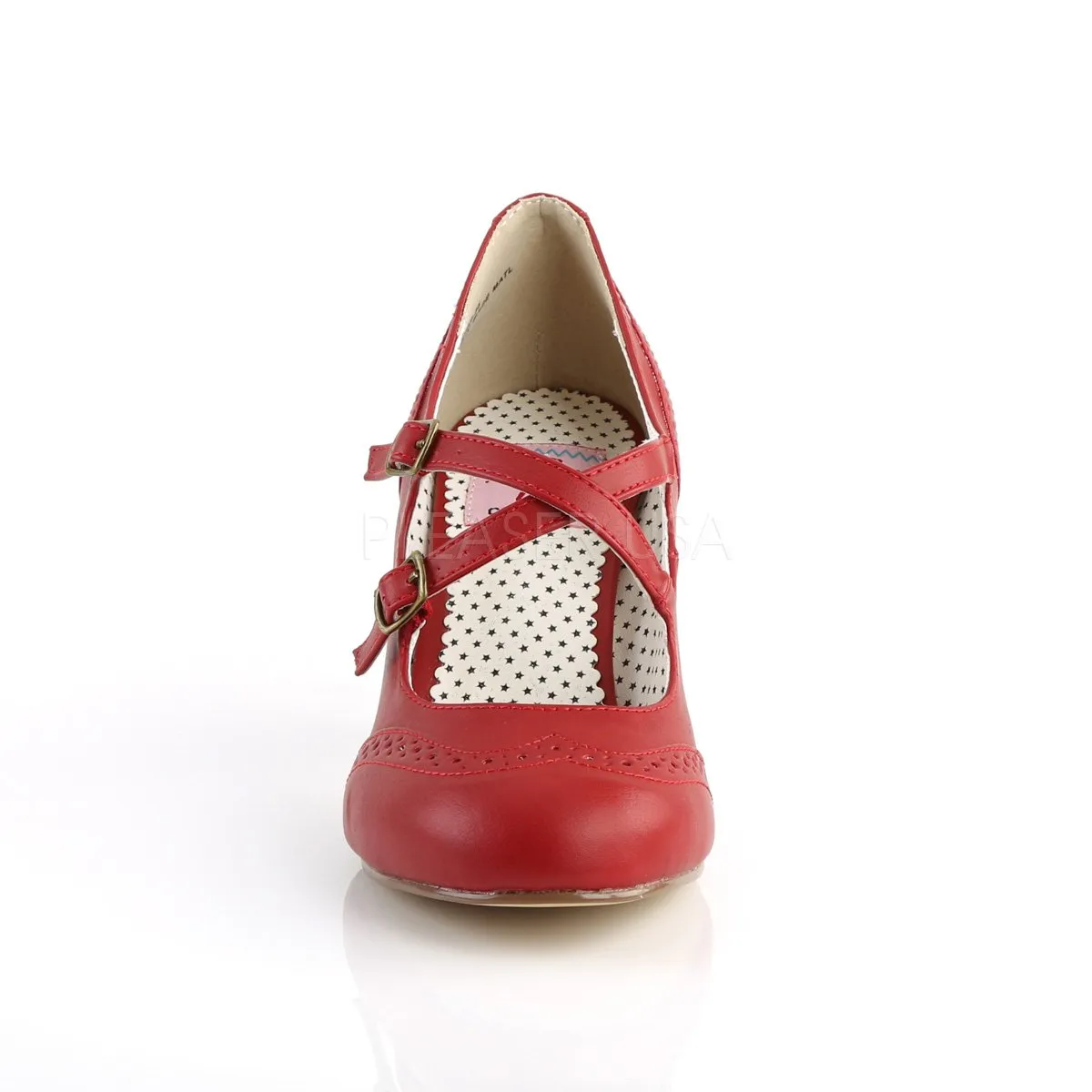 Round Toe Criss-Cross Mary Jane Pump with 3-inch Heel 3-colors PS-FLAPPER-35
