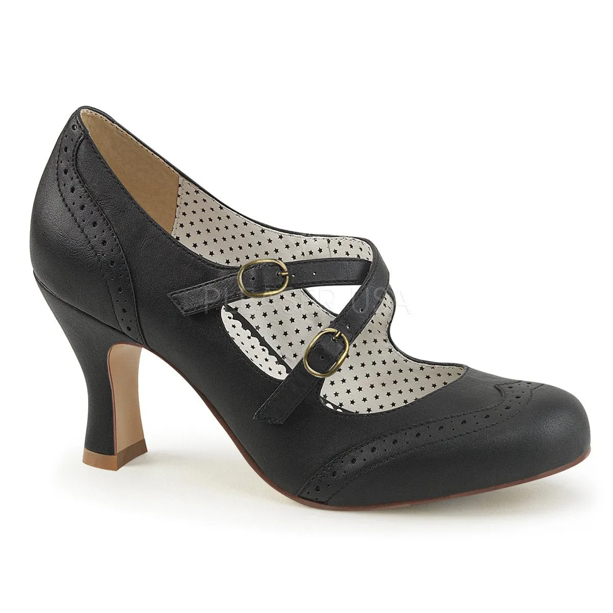 Round Toe Criss-Cross Mary Jane Pump with 3-inch Heel 3-colors PS-FLAPPER-35