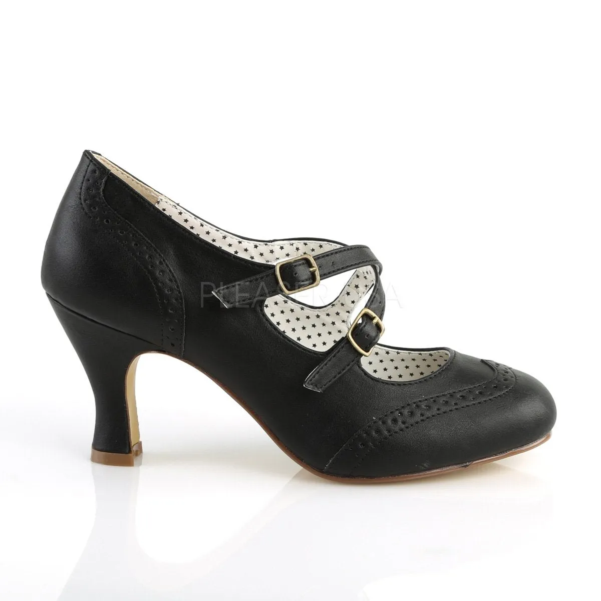 Round Toe Criss-Cross Mary Jane Pump with 3-inch Heel 3-colors PS-FLAPPER-35