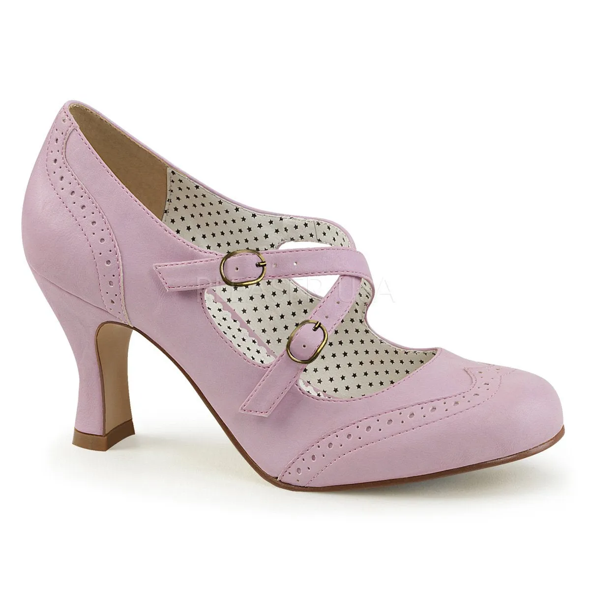 Round Toe Criss-Cross Mary Jane Pump with 3-inch Heel 3-colors PS-FLAPPER-35