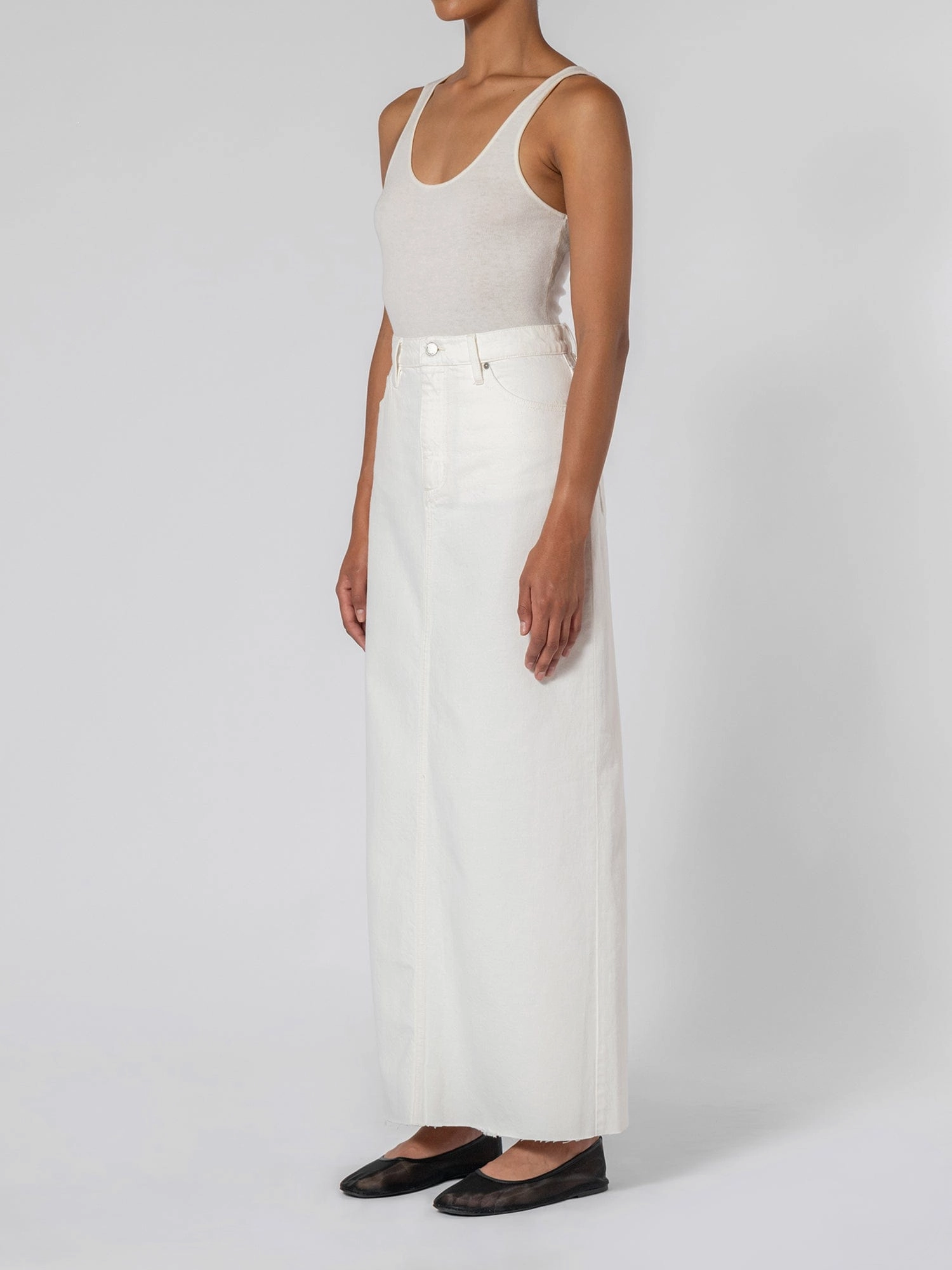 Roxanne Skirt Back Split Natural Hypoallergenic Textile Secure Pocket Zippers