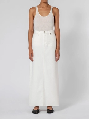 Roxanne Skirt Back Split Natural Eco Friendly Blend All Day Roxanne Skirt Back Split Natural