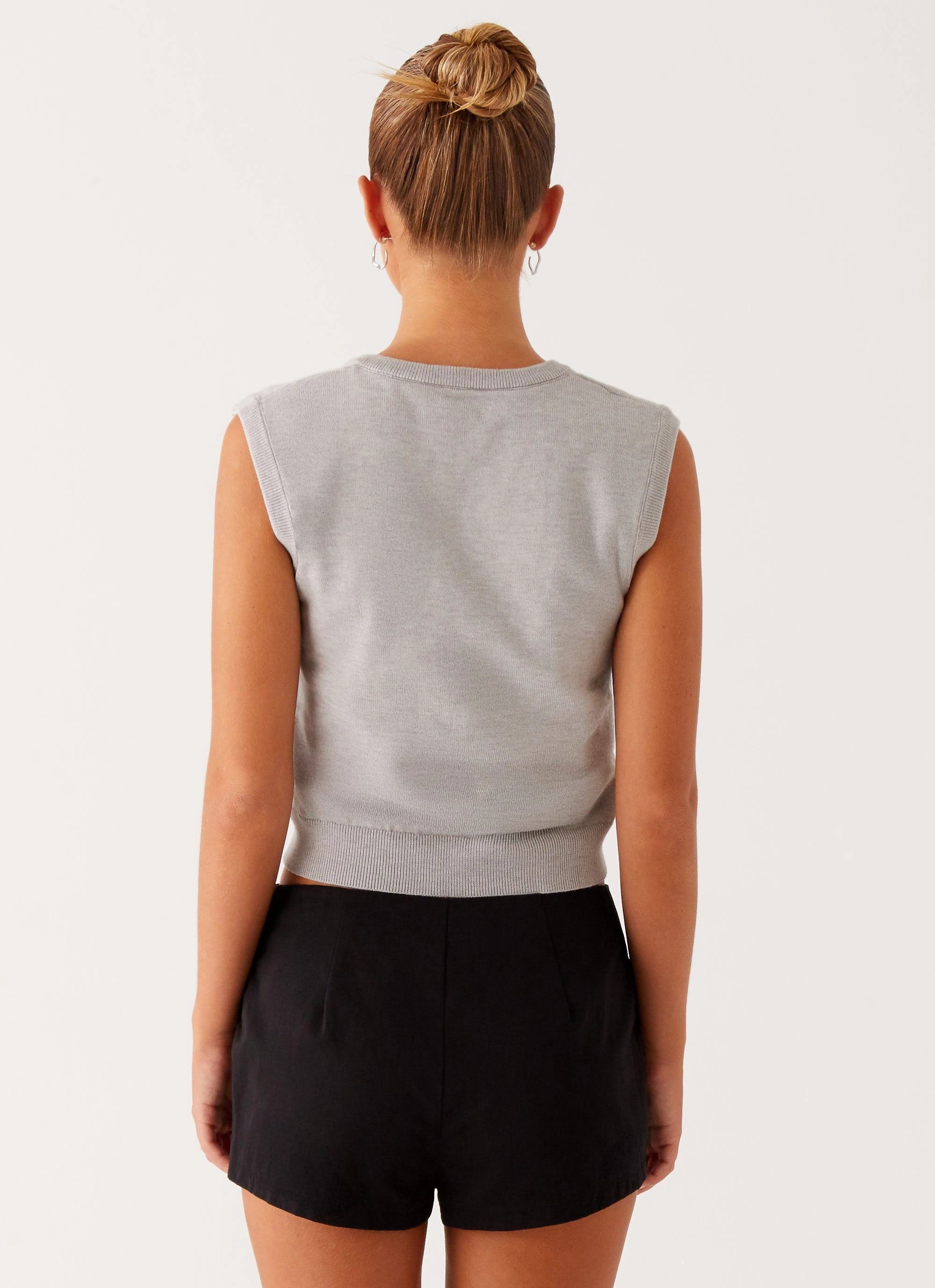 Tyne Knit Vest - Grey Cool Fabric