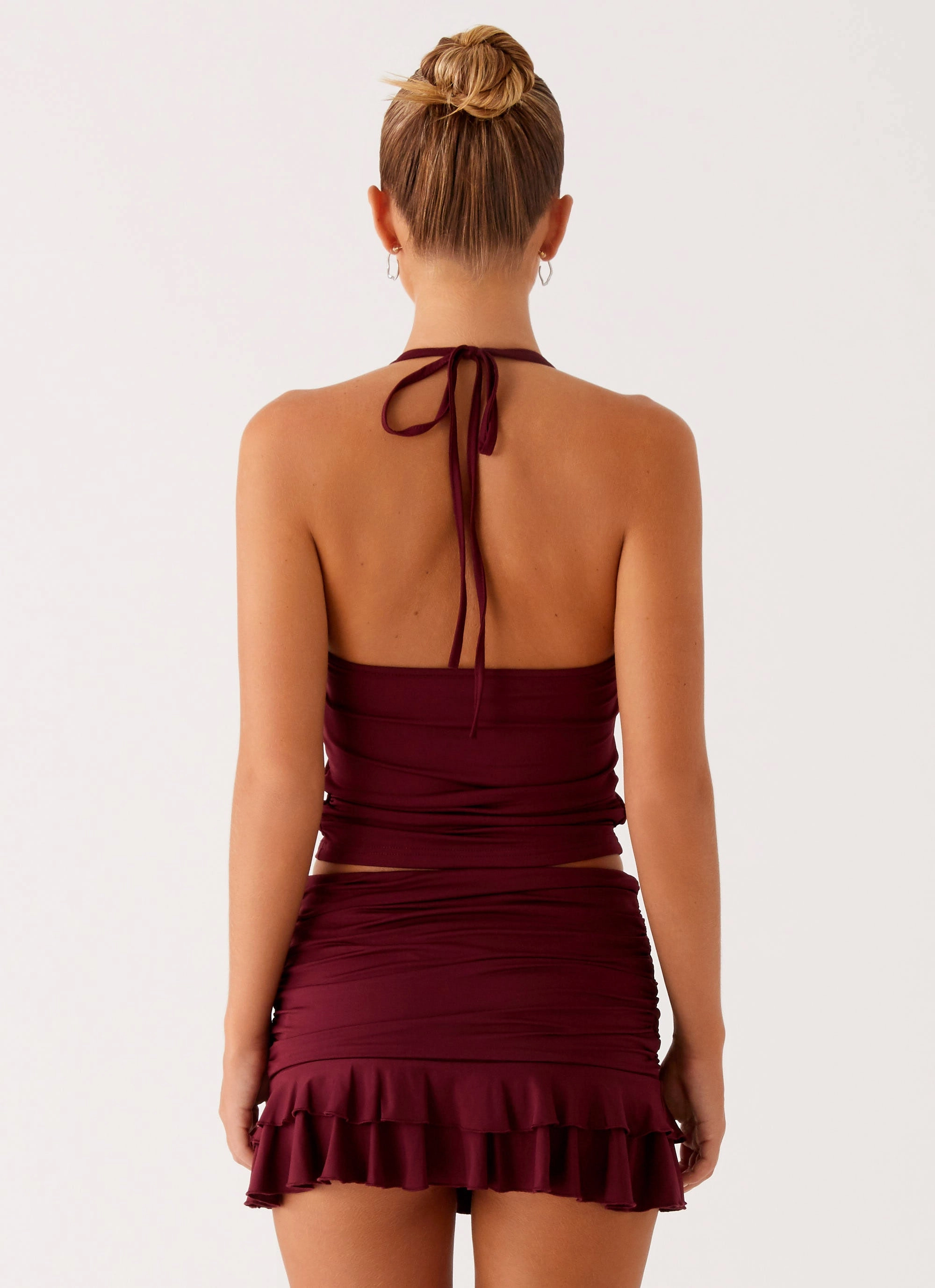 Bernie Halter Top - Raspberry Wine Eco Friendly Dye Relaxed Tank