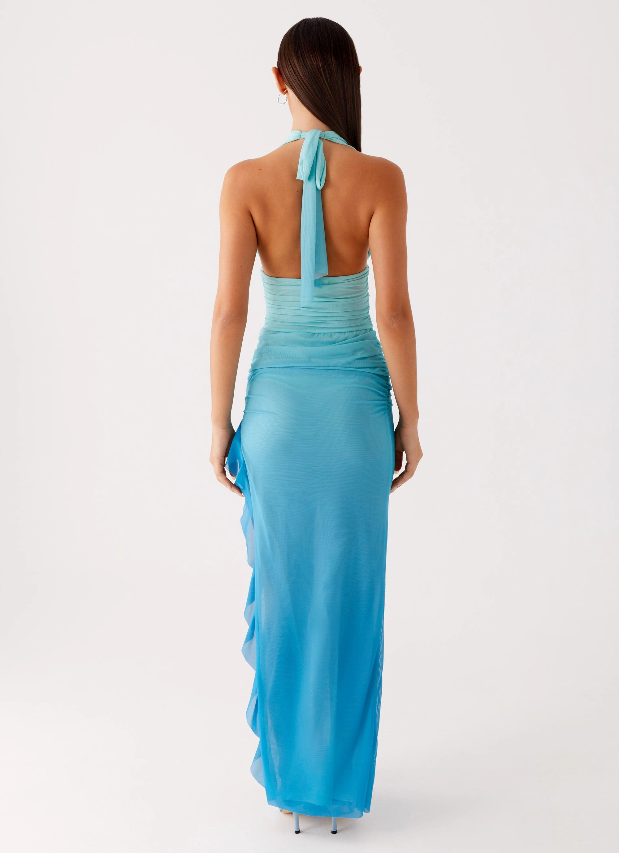 Moraya Halterneck Maxi Dress - Blue Gradient Chic Spirit Casual event dress