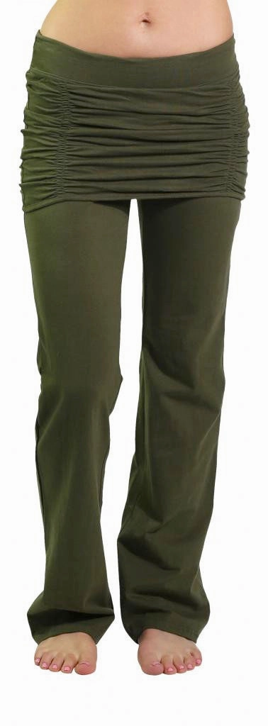 Ruched Skirt Yoga Pant NonSlipGrip Minimal Waistband