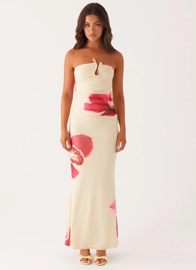 Rudy Maxi Dress - Orchid Yellow Nature Bloom
