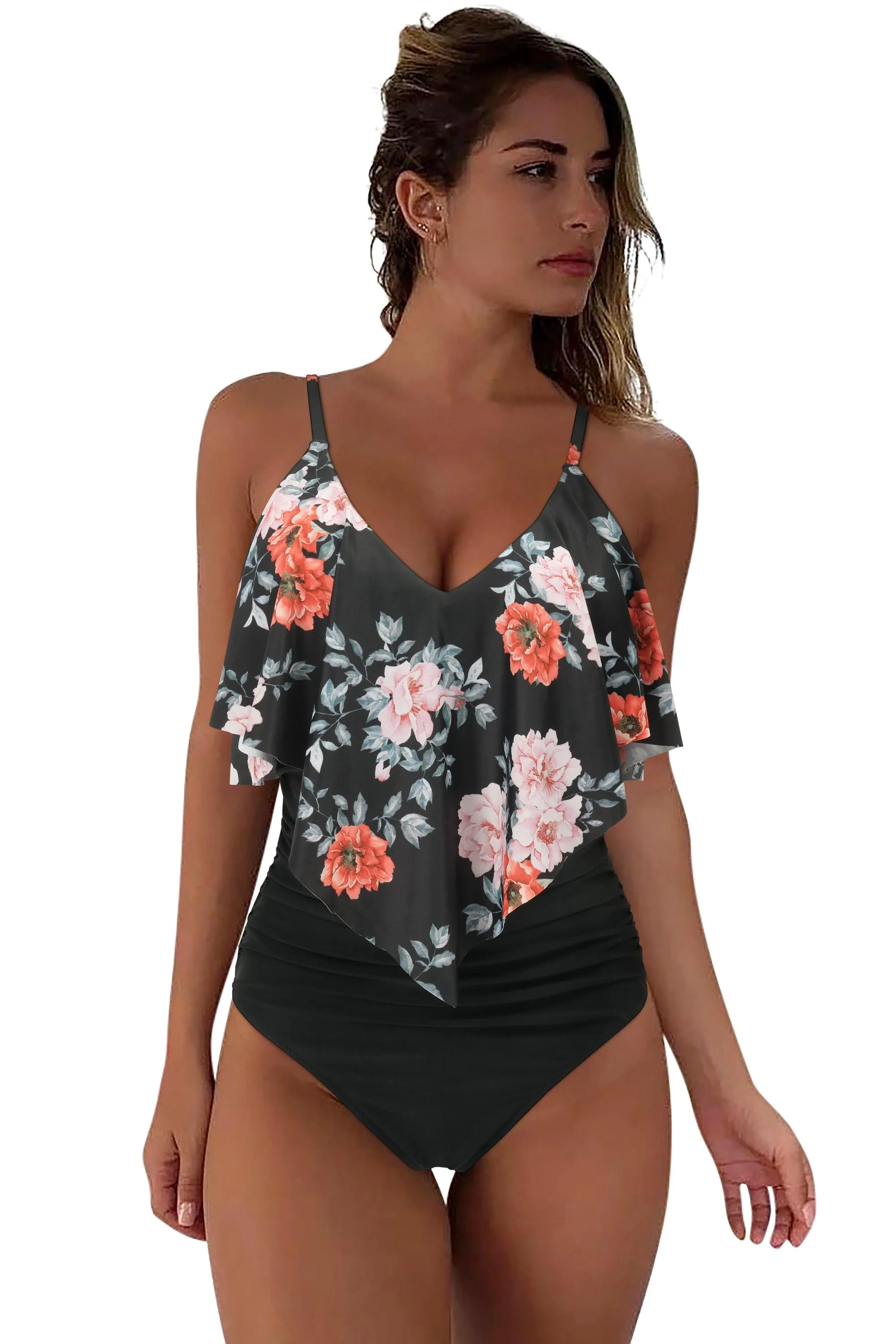 Ruffle One-Piece Ruched Swimsuits