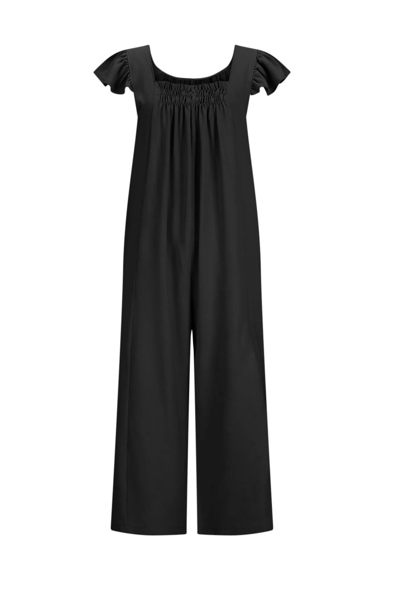 Ruffle Sleeve Pocketed Jumpsuits