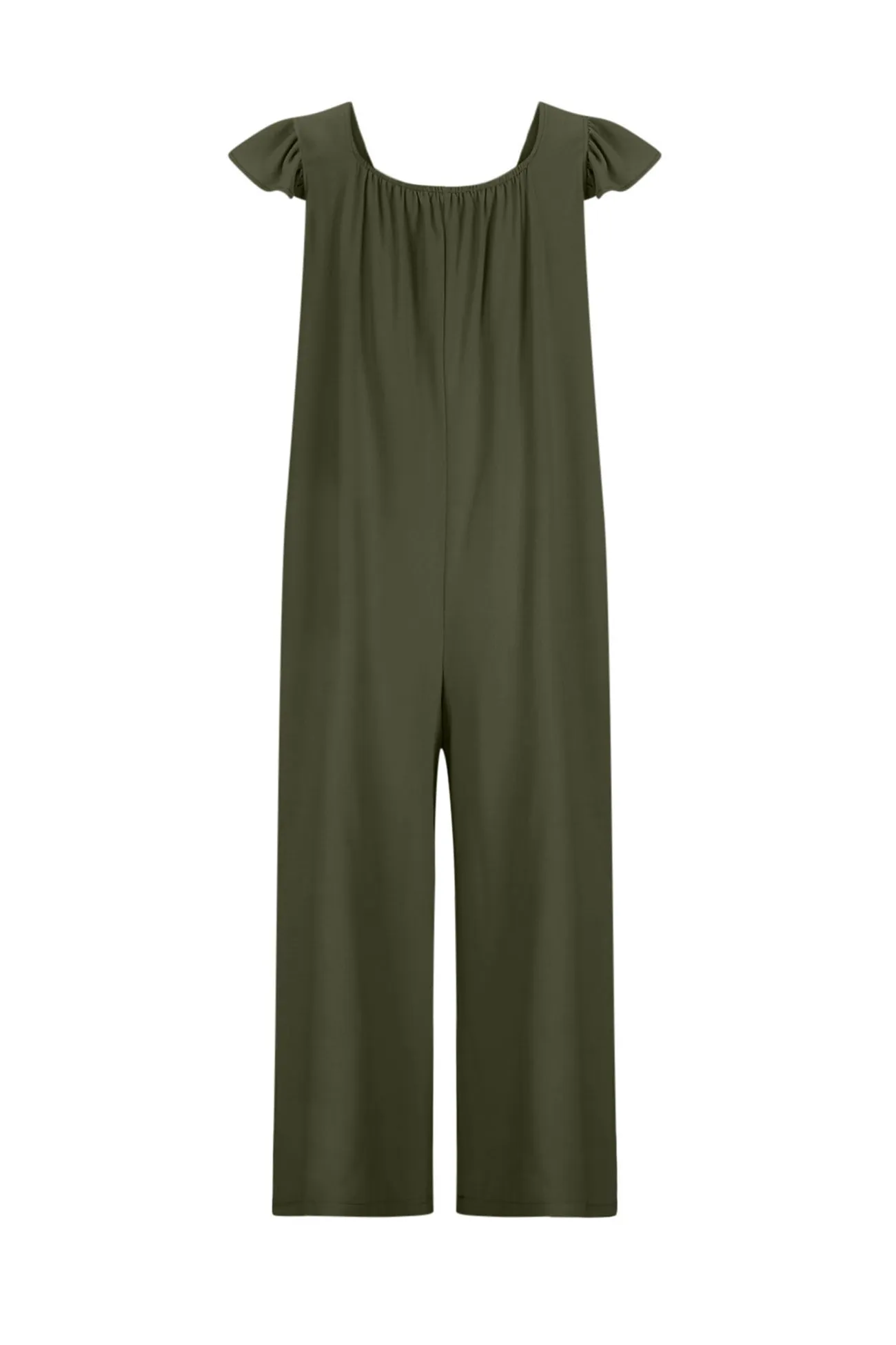 Ruffle Sleeve Pocketed Jumpsuits