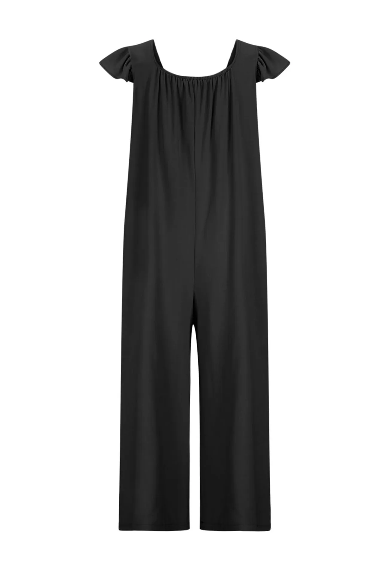 Ruffle Sleeve Pocketed Jumpsuits