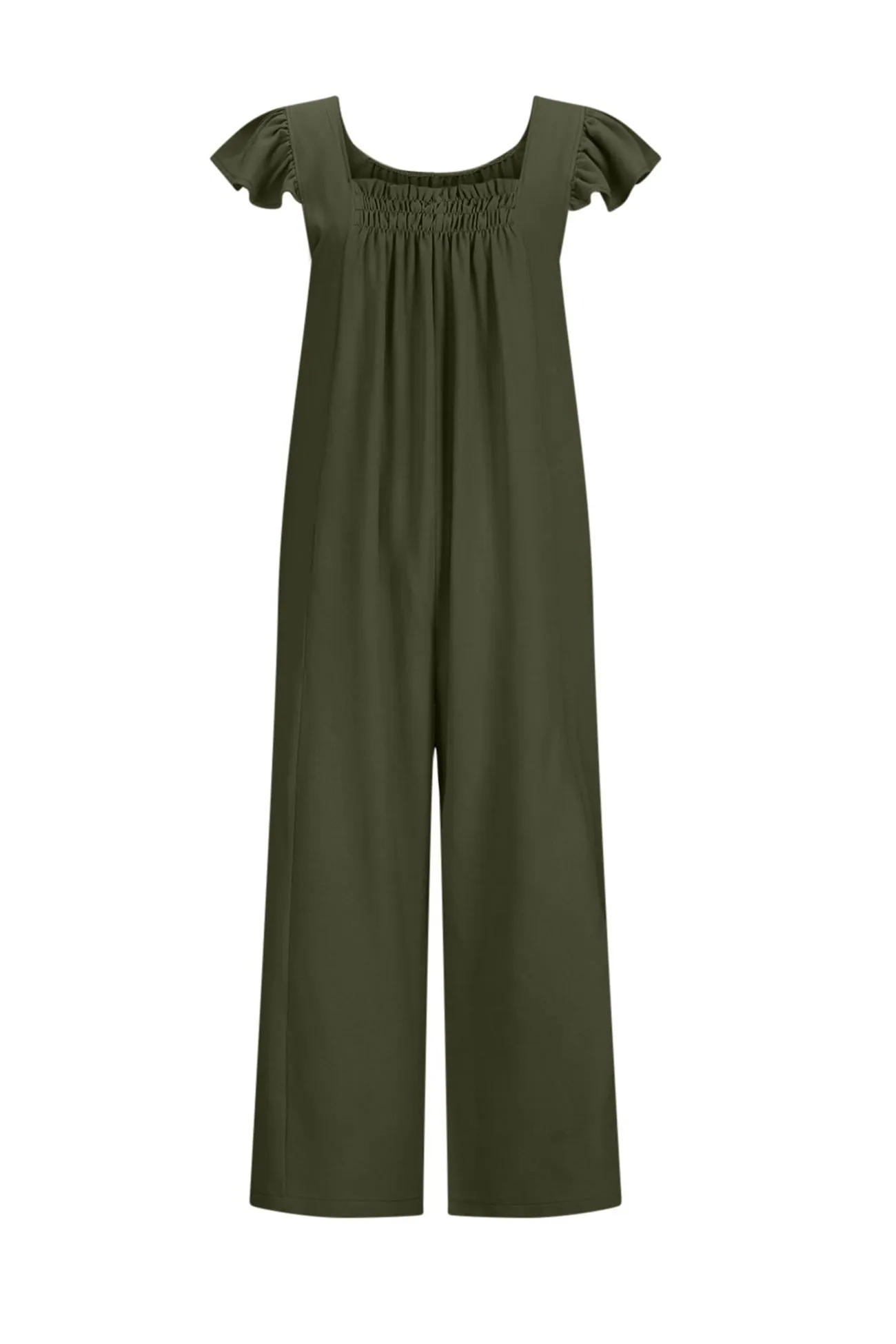 Ruffle Sleeve Pocketed Jumpsuits