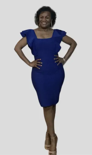 Ruffle Trim Bandage Dress