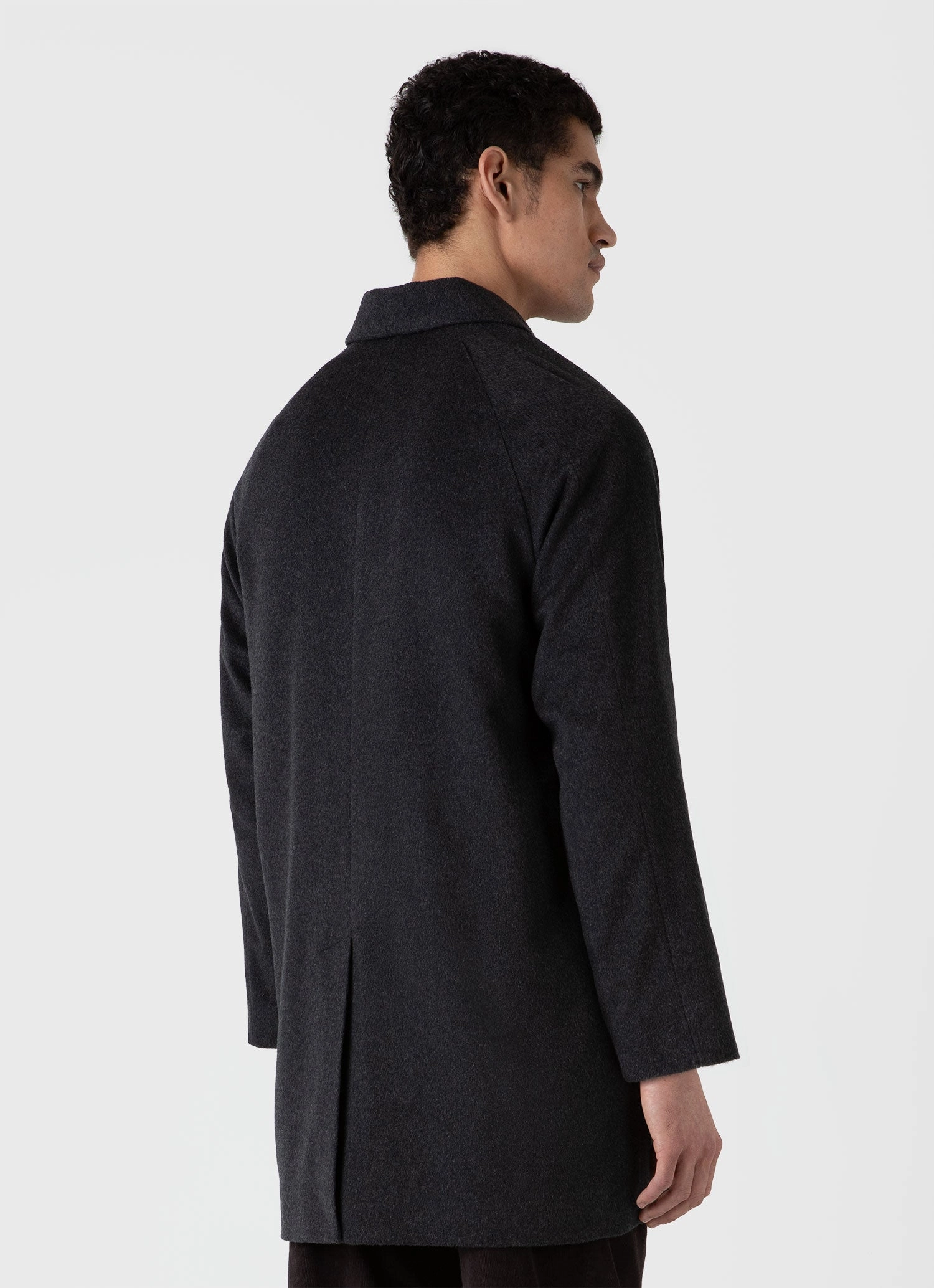suitable for religious ceremonies Fray Resistant Finish Men's Cashmere Car Coat in Charcoal Melange