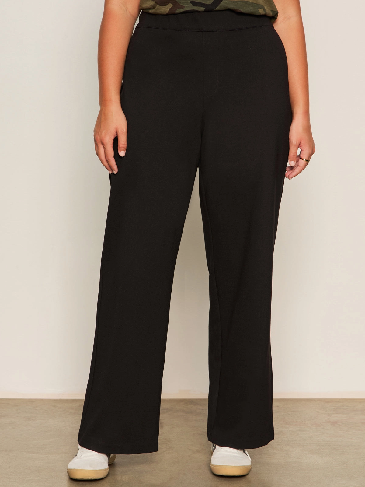 Full Comfort Anti Pilling Fabric Runway Ponte Trouser Black Extended Sizing
