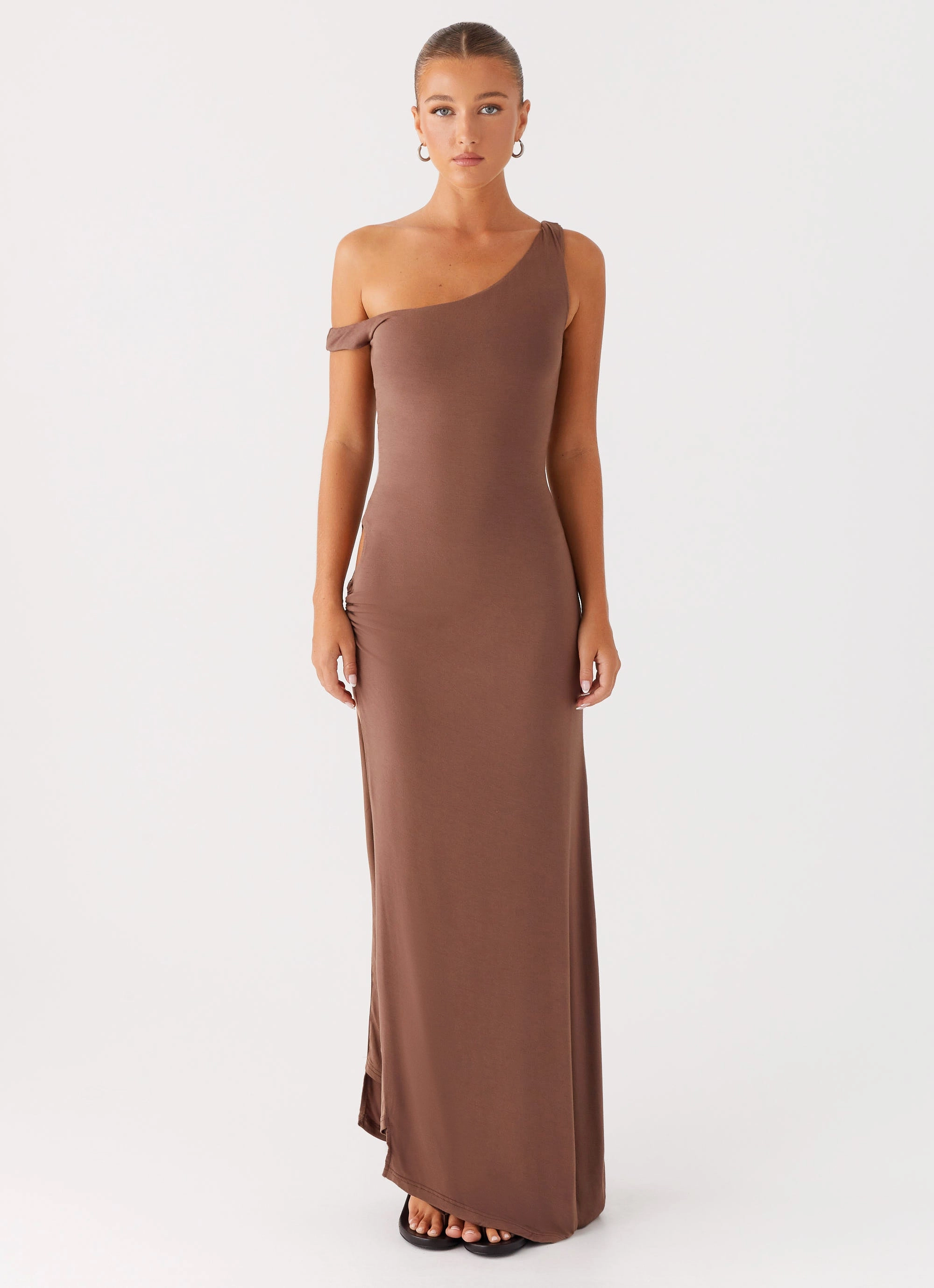 Peach Tone Timeless Touch Dalla Maxi Dress - Dark Chocolate