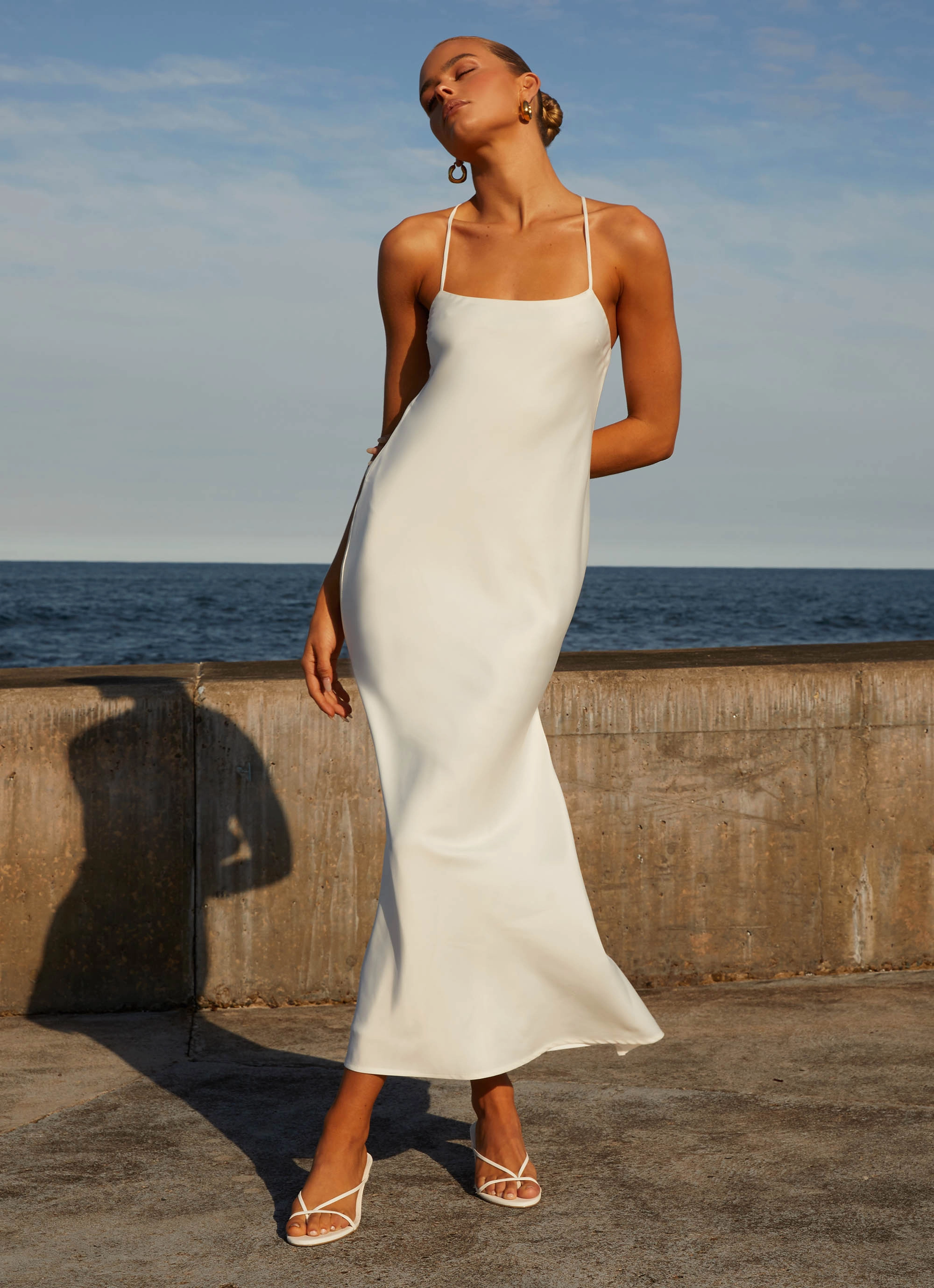 Versatile Layers Lounge Moment Runway Royalty Maxi Dress - White
