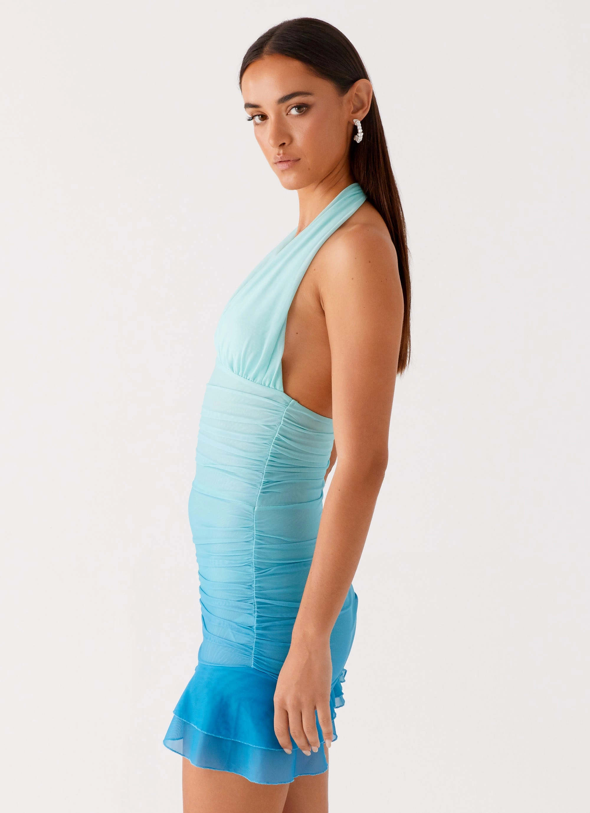 Emilio Halter Mini Dress - Blue Gradient Dreamy Touch