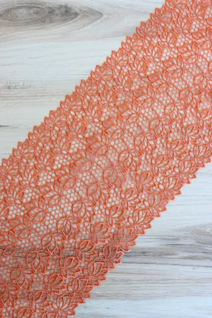 Rust Orange 7.5" Wide Venice Lace