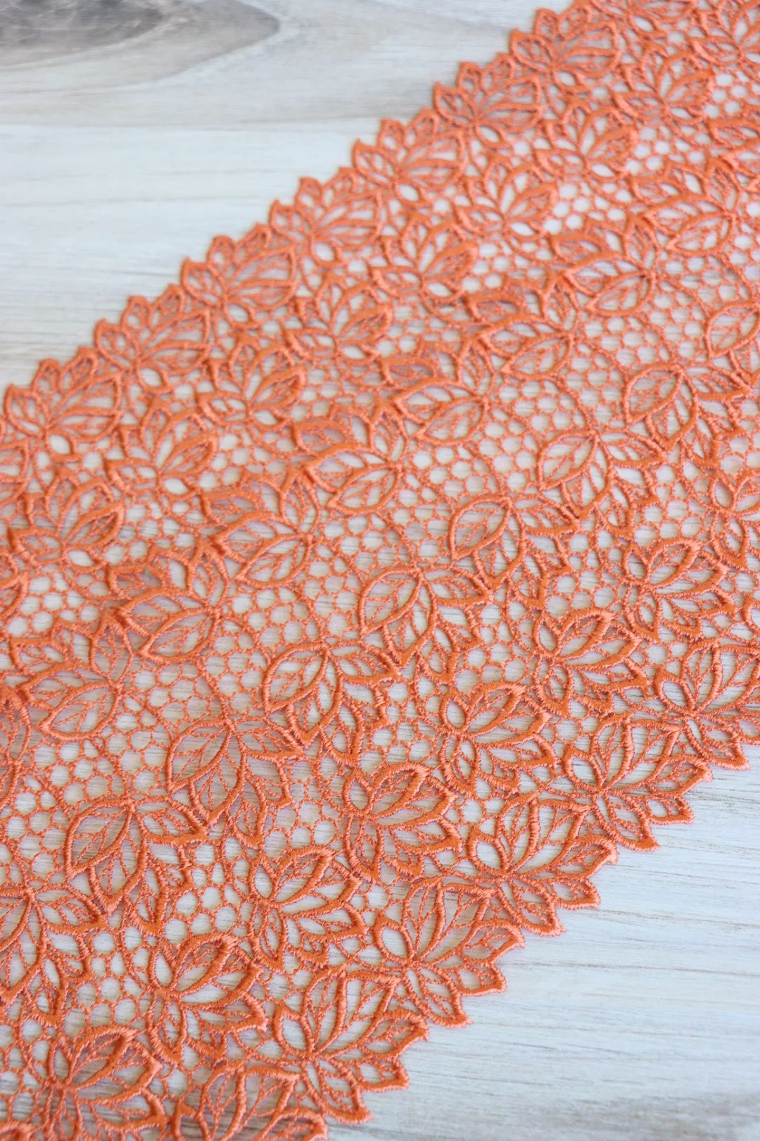 Rust Orange 7.5" Wide Venice Lace