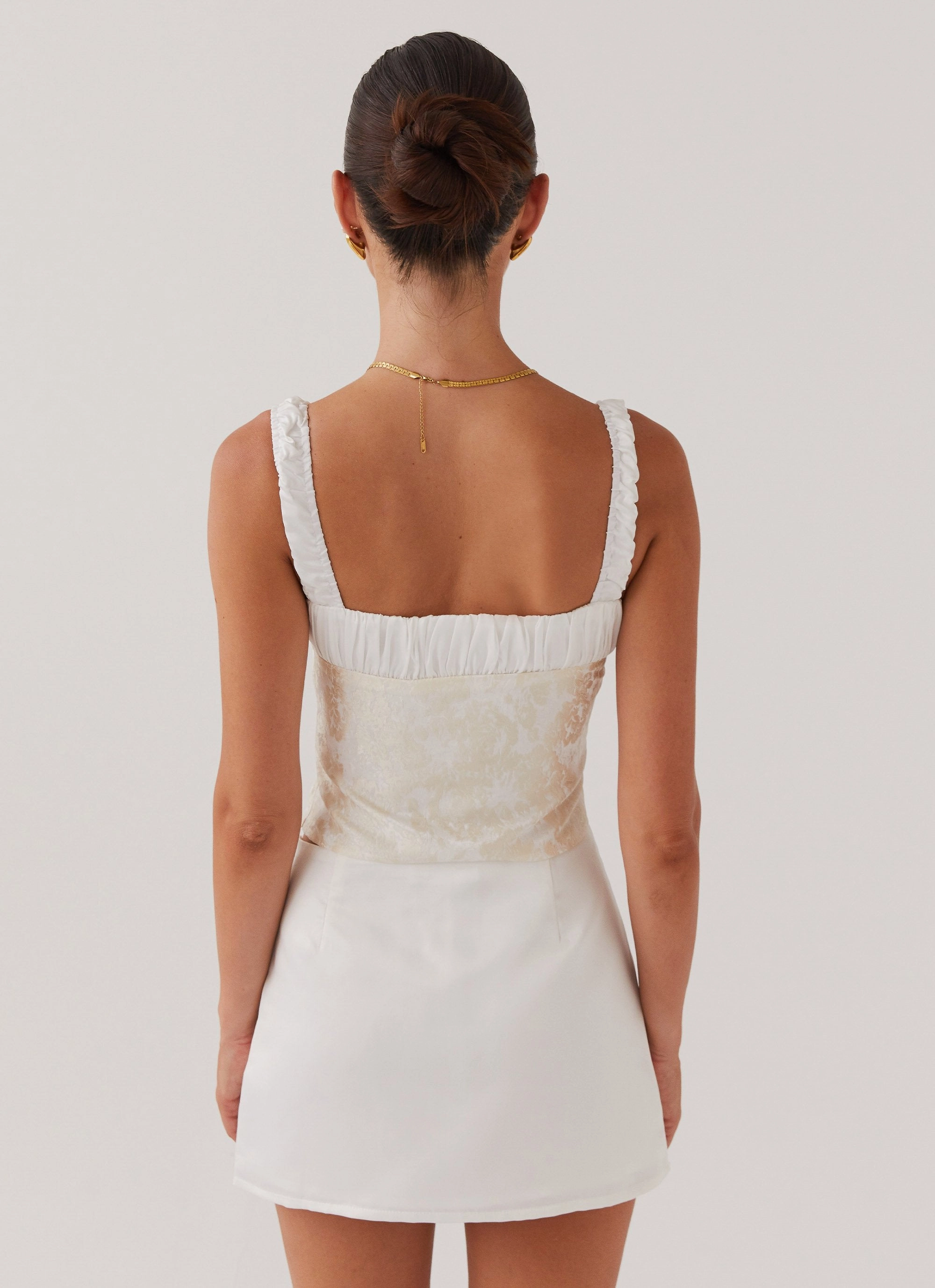 Ryder Bustier Top - Ivory Sky StretchKnit Garment Washed Finish