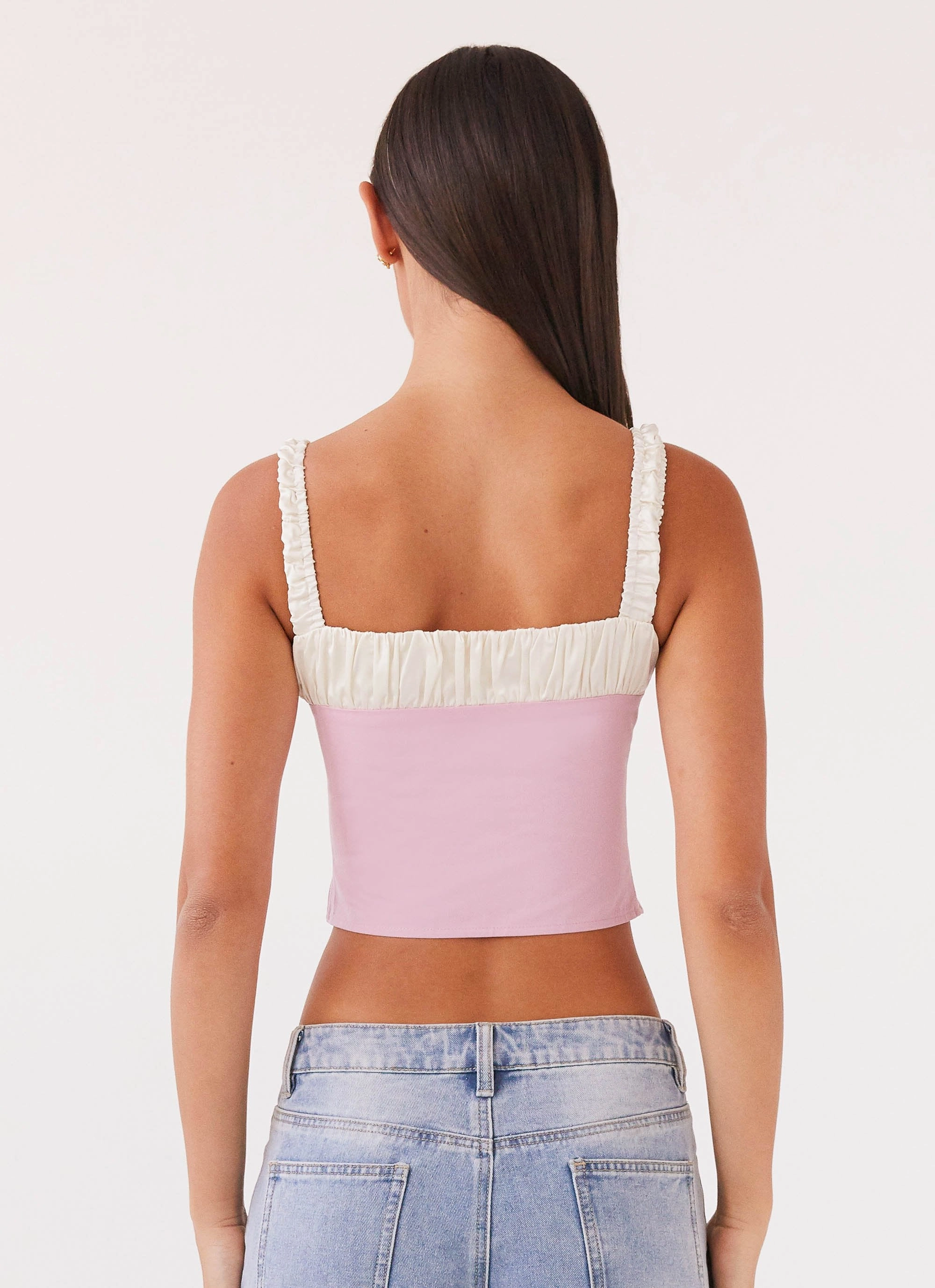 Ryder Bustier Top - Pink DurableDoubleLayeredHem Bound Seam Finish