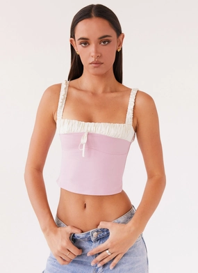 Ryder Bustier Top - Pink QuickReleaseClosure Low Profile Waistband Integration Chic Sweater Ryder Bustier Top - Pink
