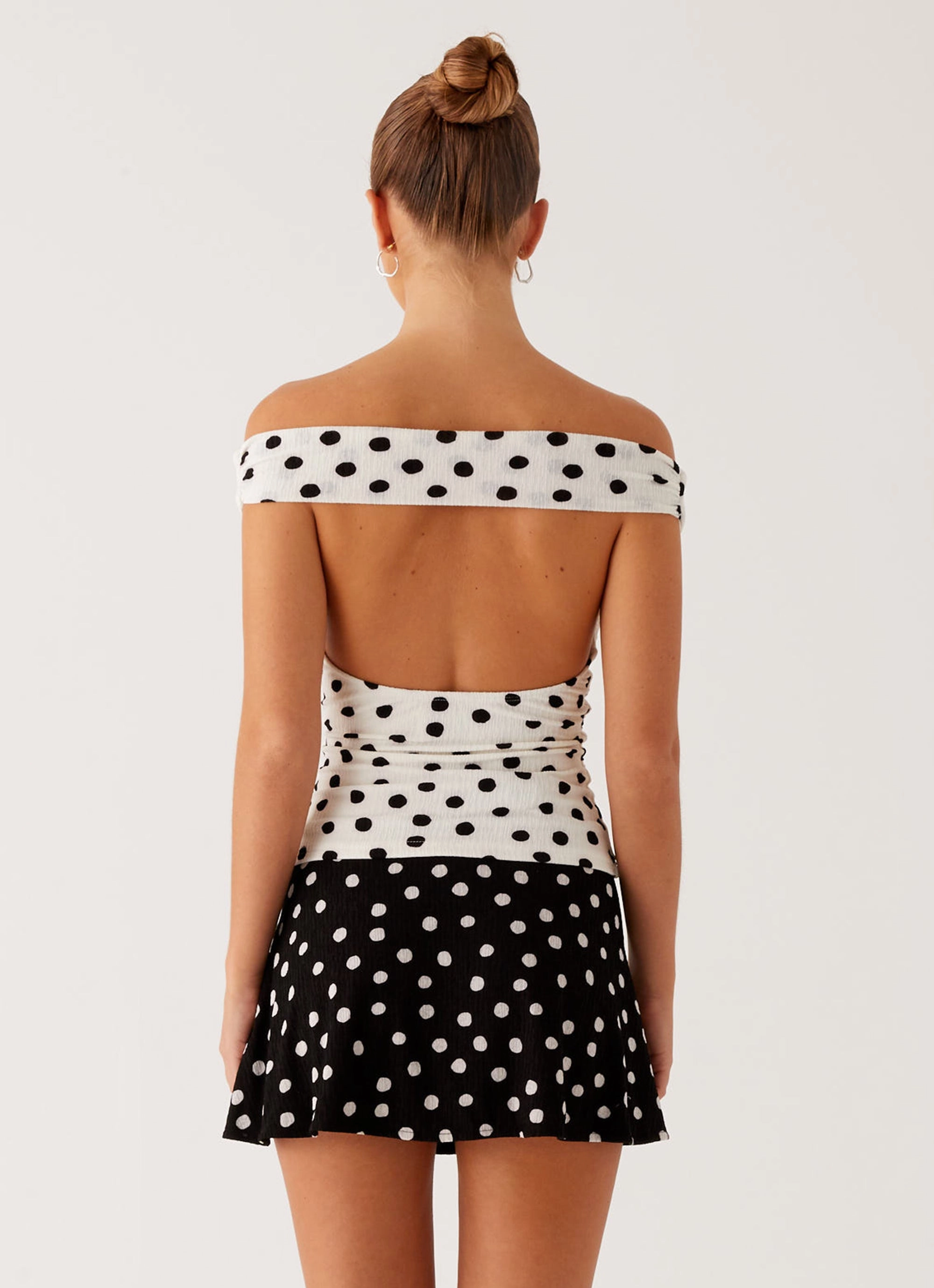 EcoDyeProcess Rylie Top - White Polka Dot