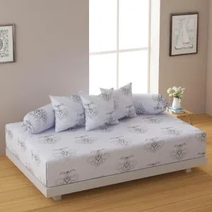 Saaniya Floral Diwan Set - Grey