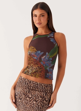 Safari Tank - Chocolate Adjustable Hemlines Safari Tank - Chocolate Bold Patterns ReflectiveDetails