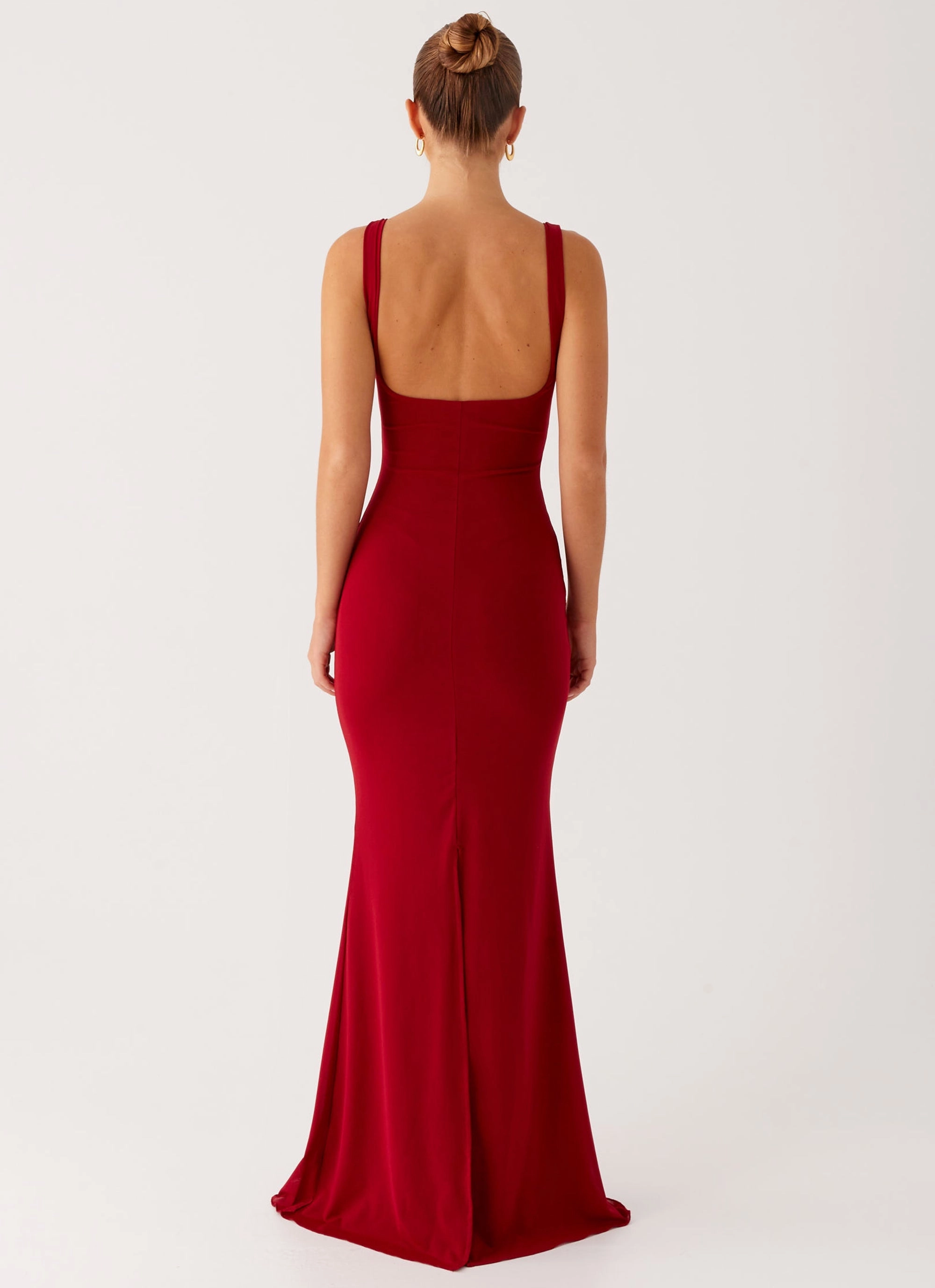 Safiya Maxi Dress - Maroon Pure Aesthetic