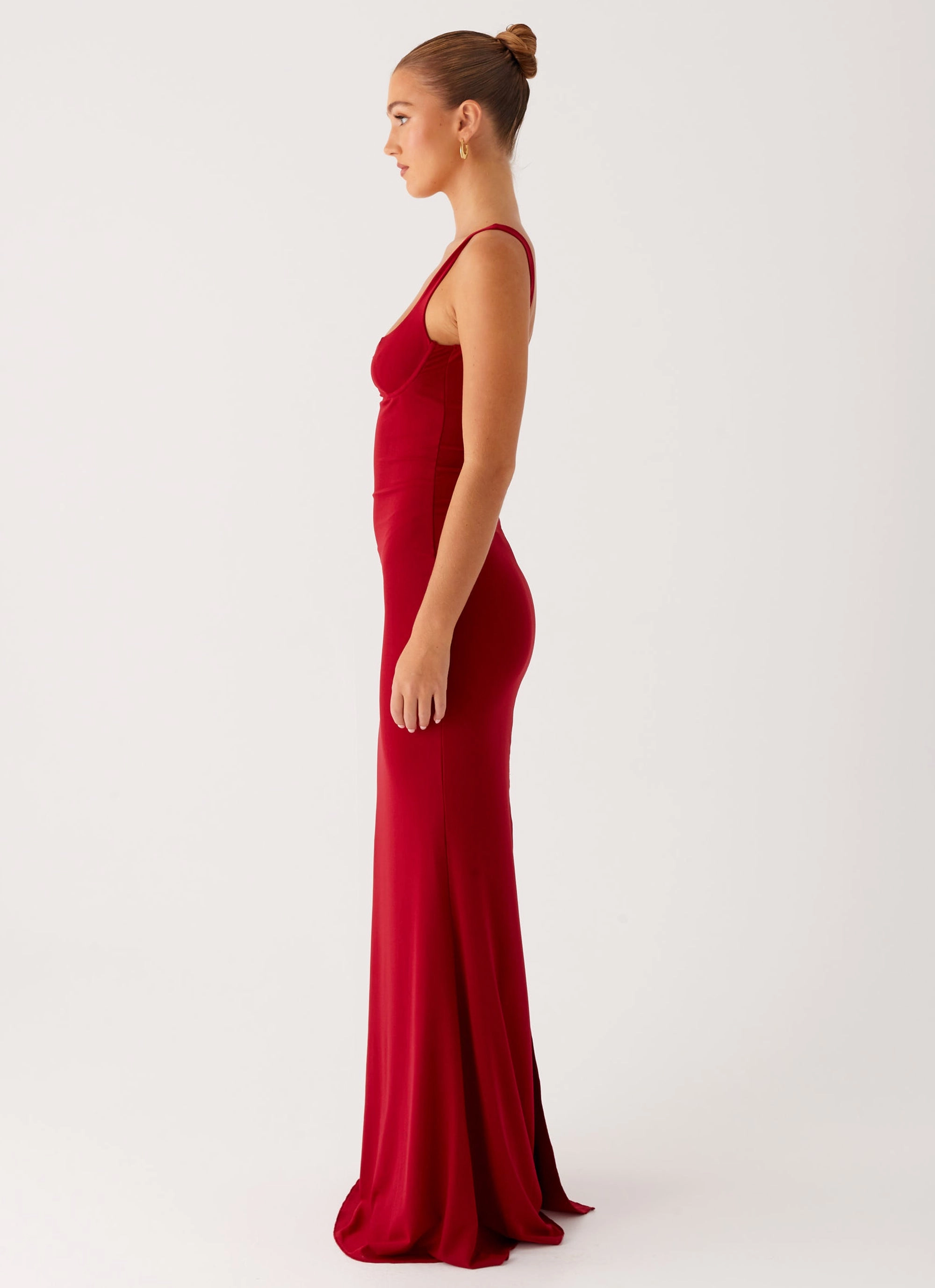 Shiny surface Easy Movement Safiya Maxi Dress - Maroon