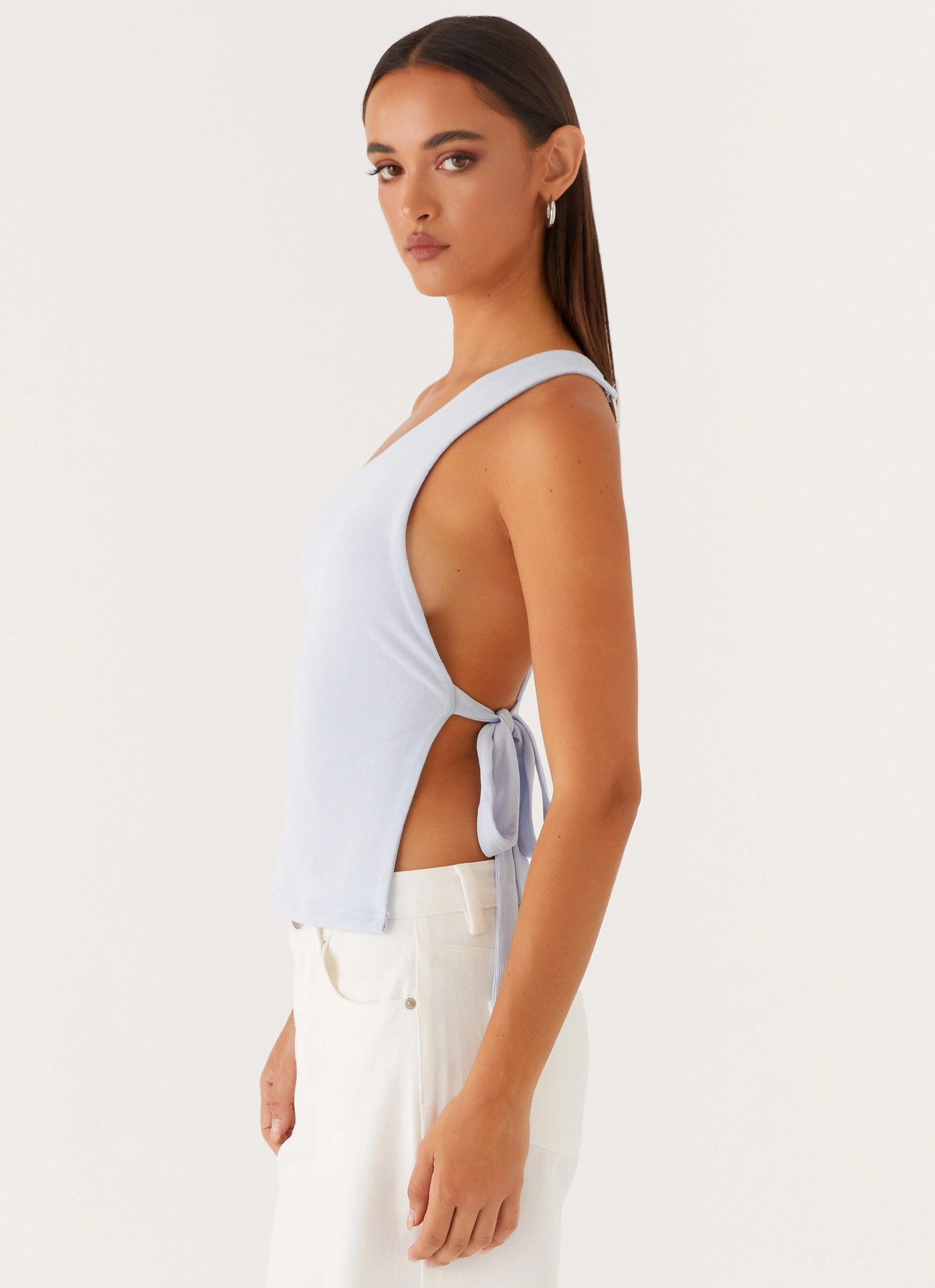 Multipanel Construction Safiya One Shoulder Top - Blue