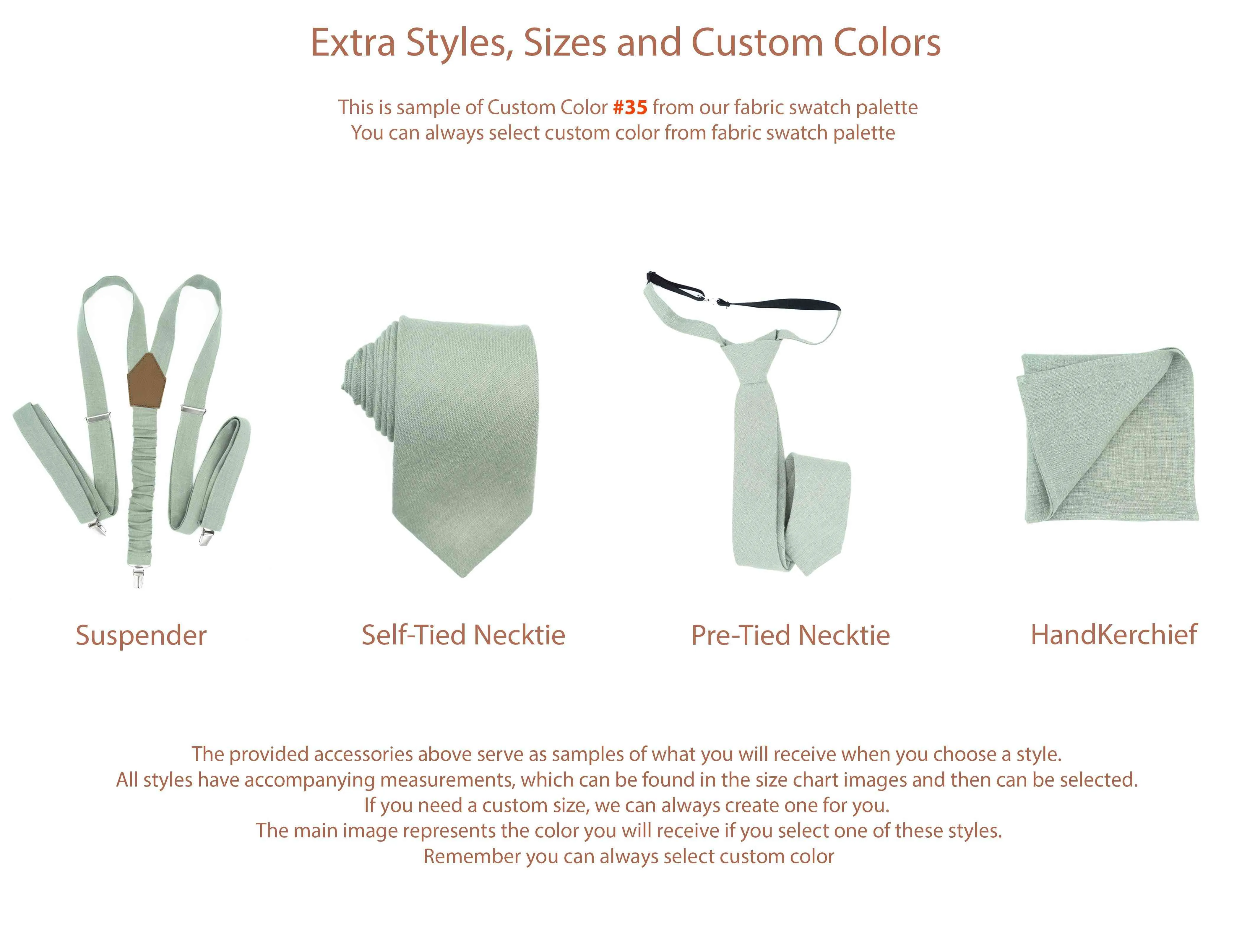 Sage green color linen bow tie, wedding necktie