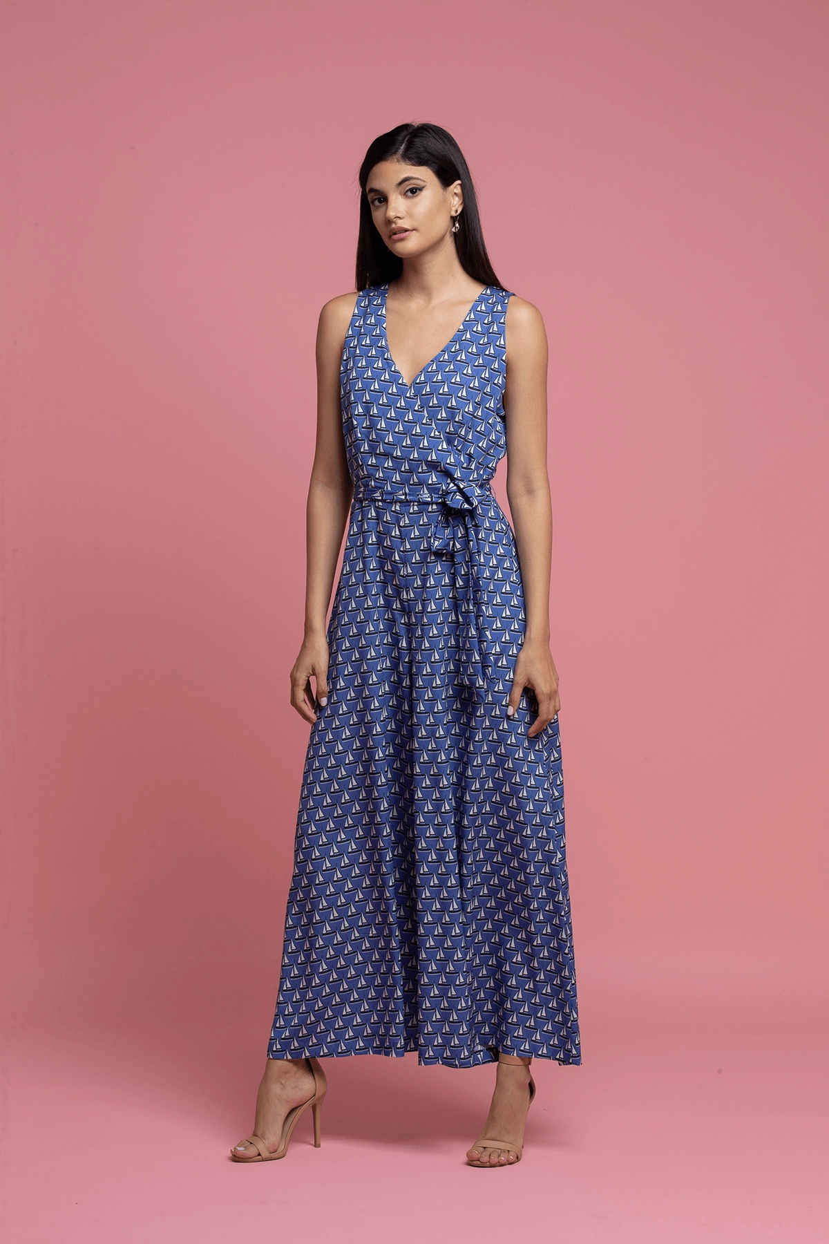 SeamlessKnitConstruction Sailboat Jumpsuit - Blue