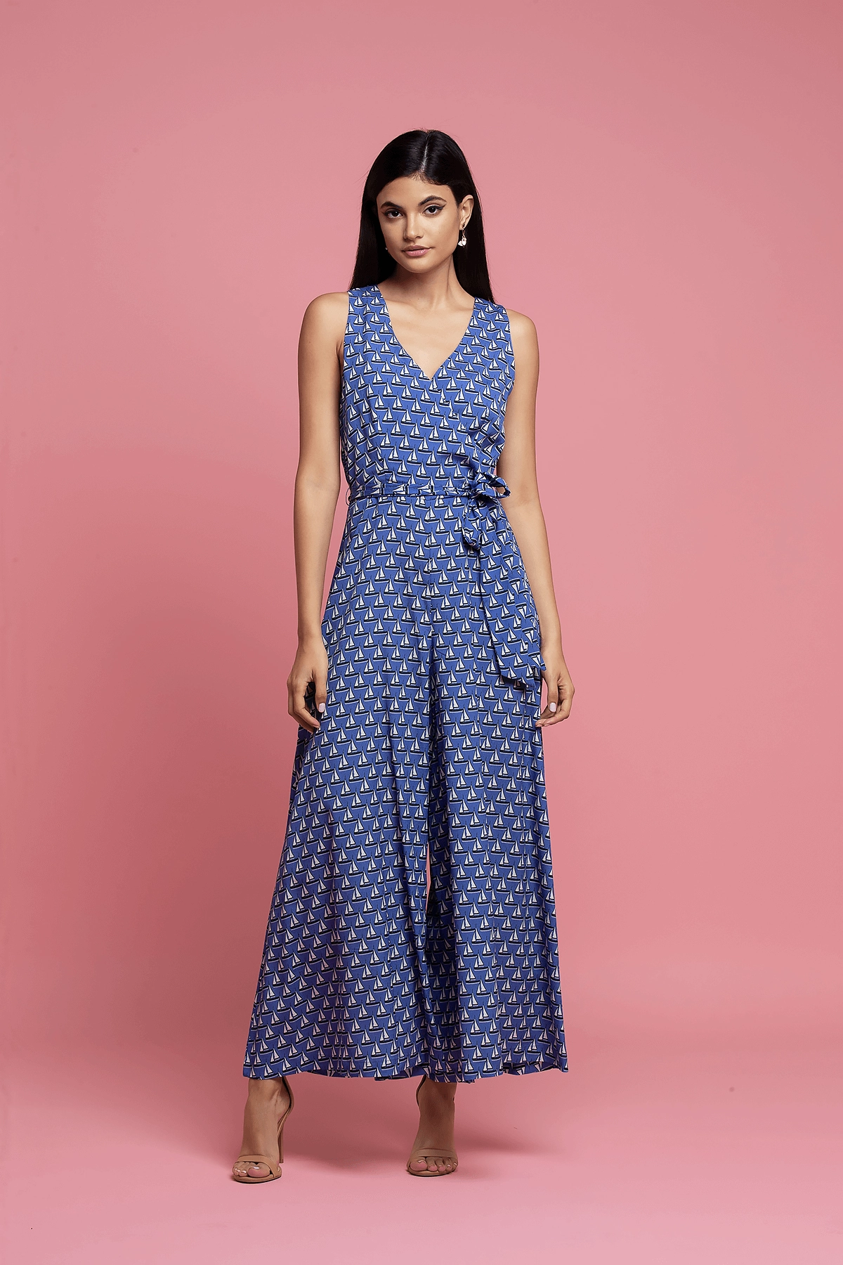 Sailboat Jumpsuit - Blue Garment Washed Softness