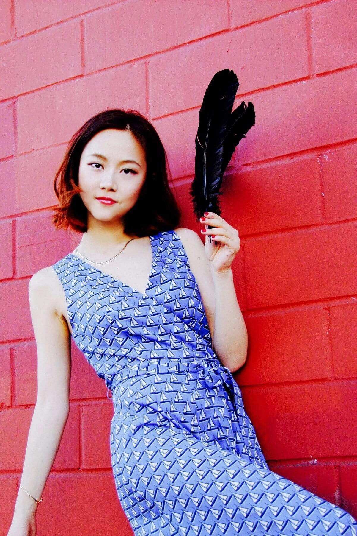 WrinkleResistant UltraLightweight Sailboat Jumpsuit - Blue