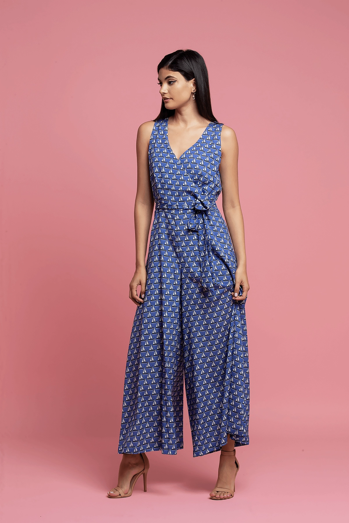 Sailboat Jumpsuit - Blue TemperatureRegulating Material BondedEdges